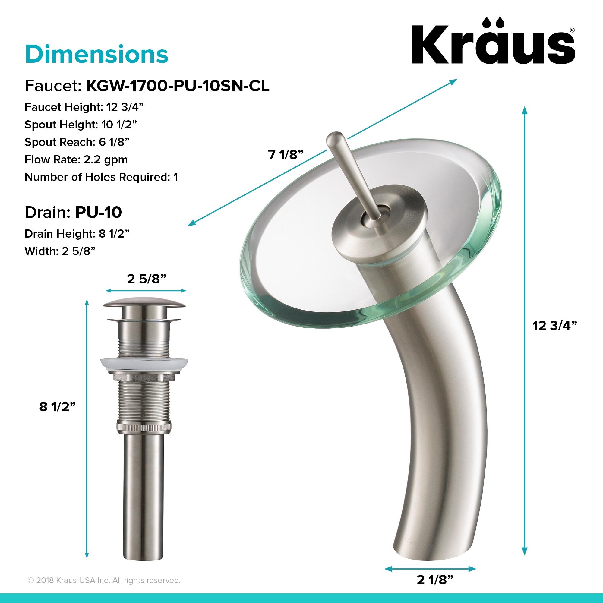 Waterfall Single Hole Single Handle Bathroom Faucet with Drain Assembly
