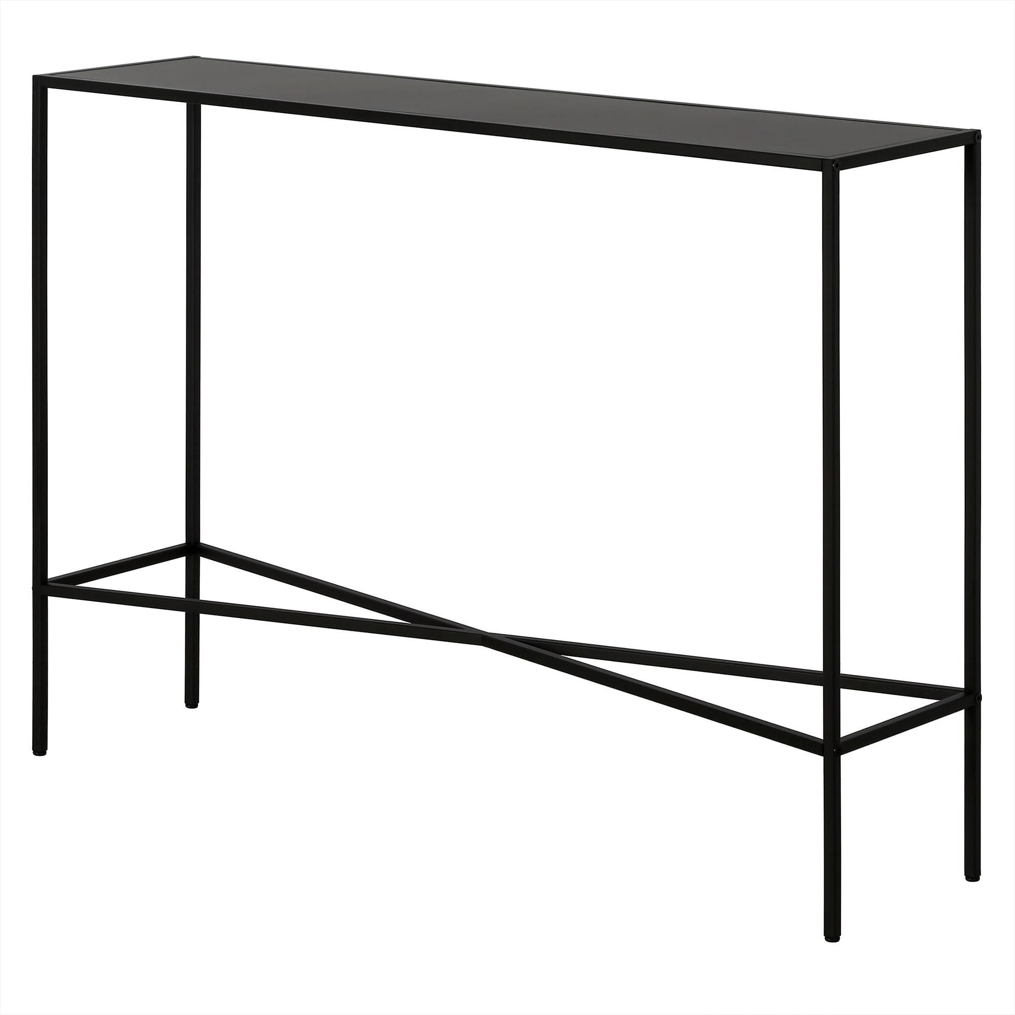 Evelyn&Zoe Henley 42" Wide Rectangular Console Table with Metal Top, Blackened Bronze