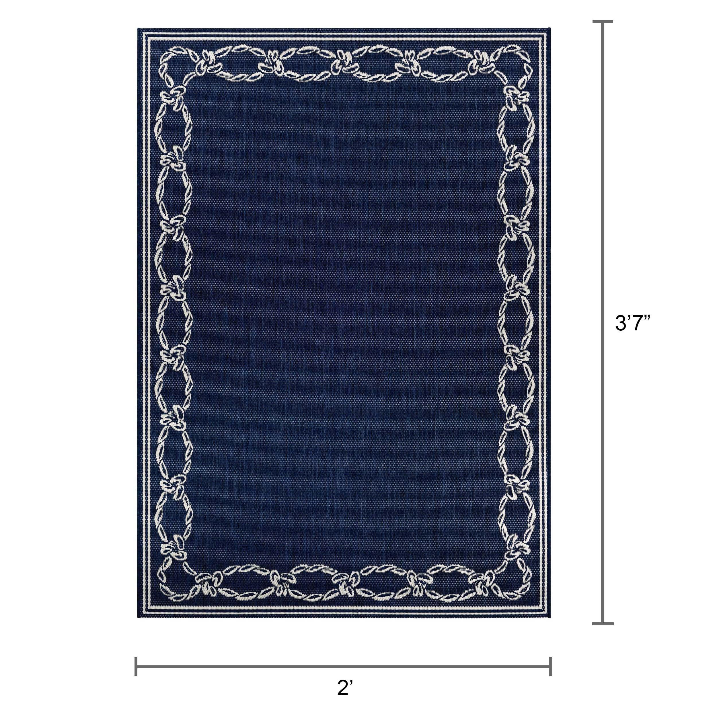 Couristan Recife Rope Knot Area Rug, 2' x 3'7", Ivory-Indigo