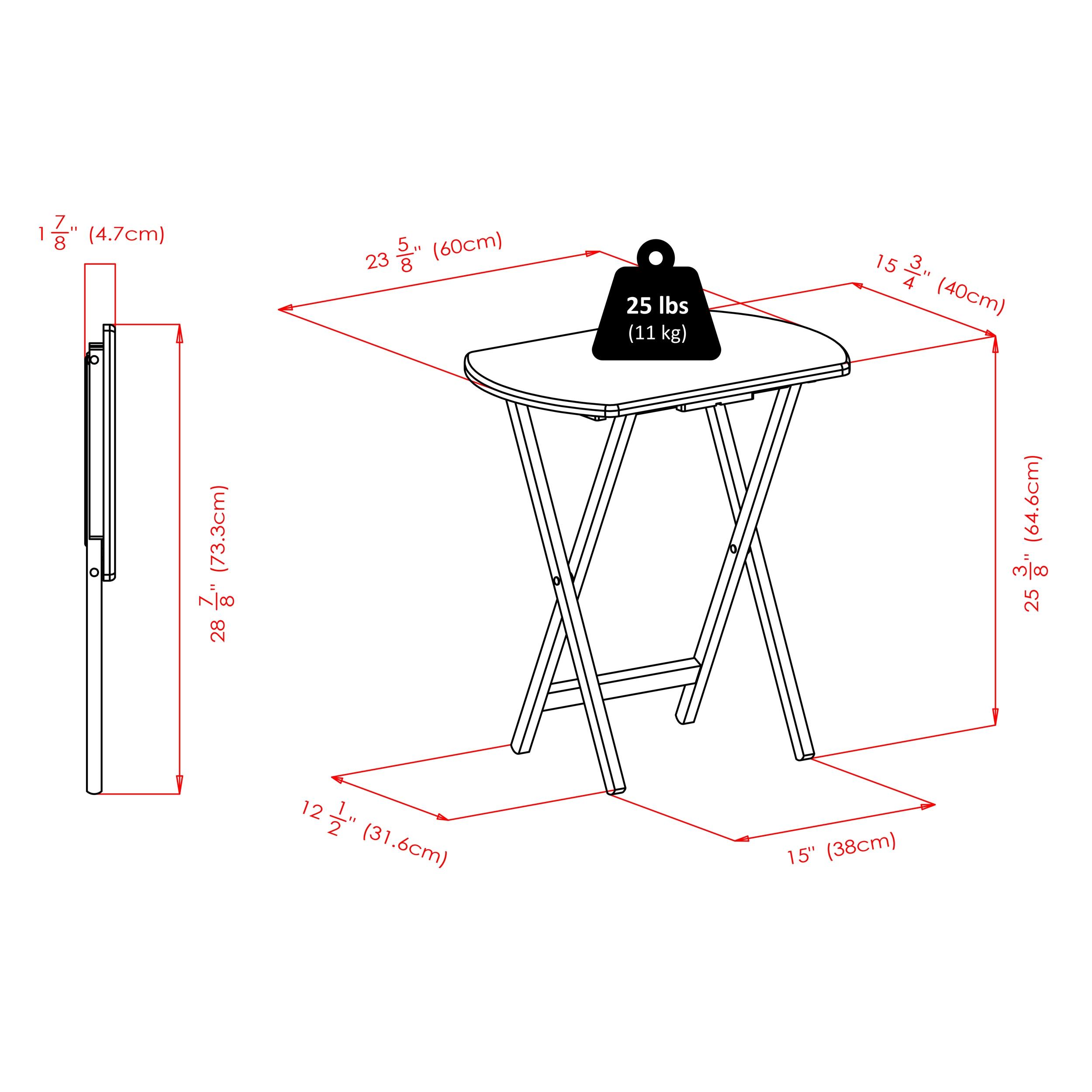 2pc Cade Oversize Oblong Snack Table Coffee - Winsome: No Assembly, Wood Frame, 25lb Capacity