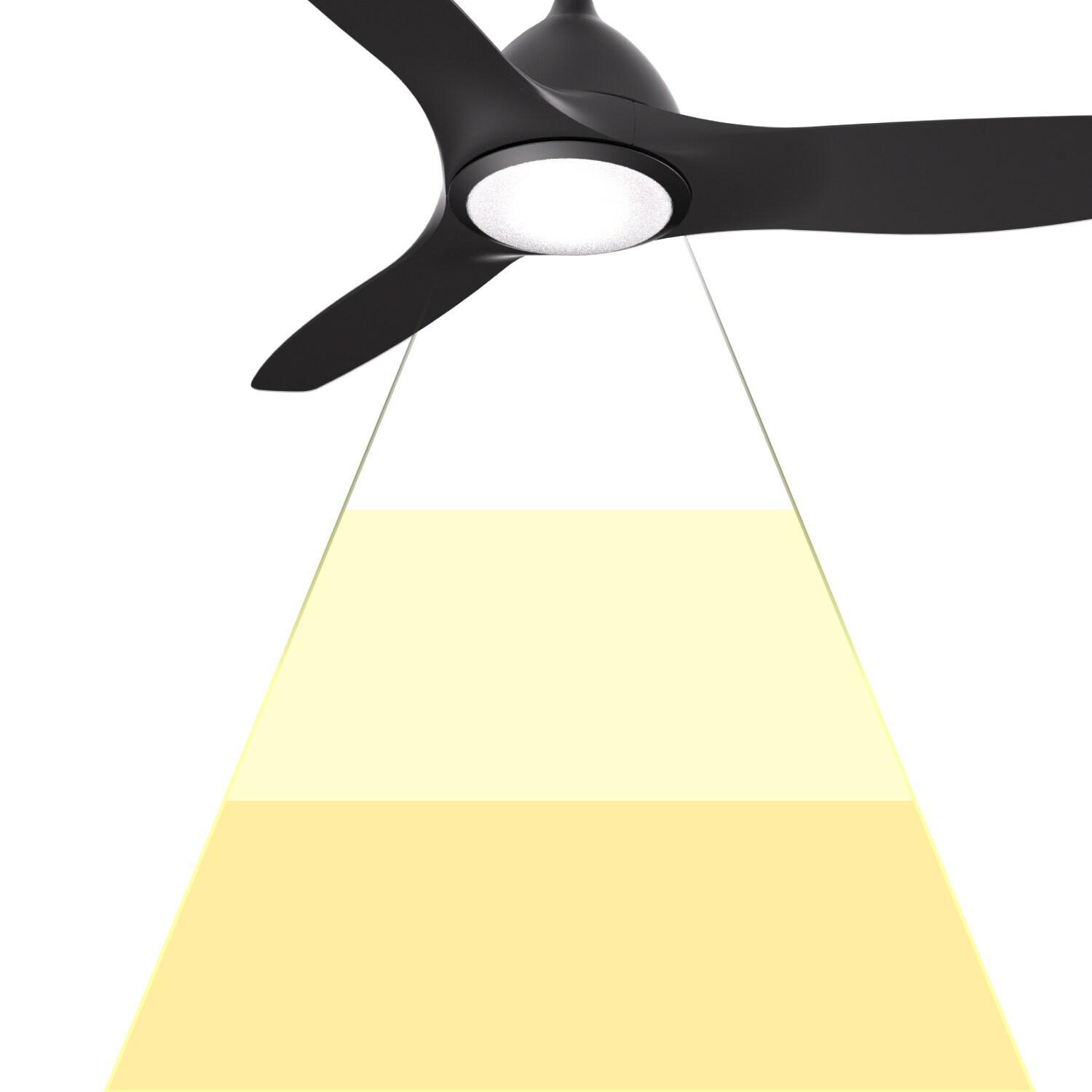 ONE Smart Modern All Season 52" Ceiling Fan with LED Light, Remote, Reversible and Compatible with Alexa/Google 6 Speeds and Light Kit included