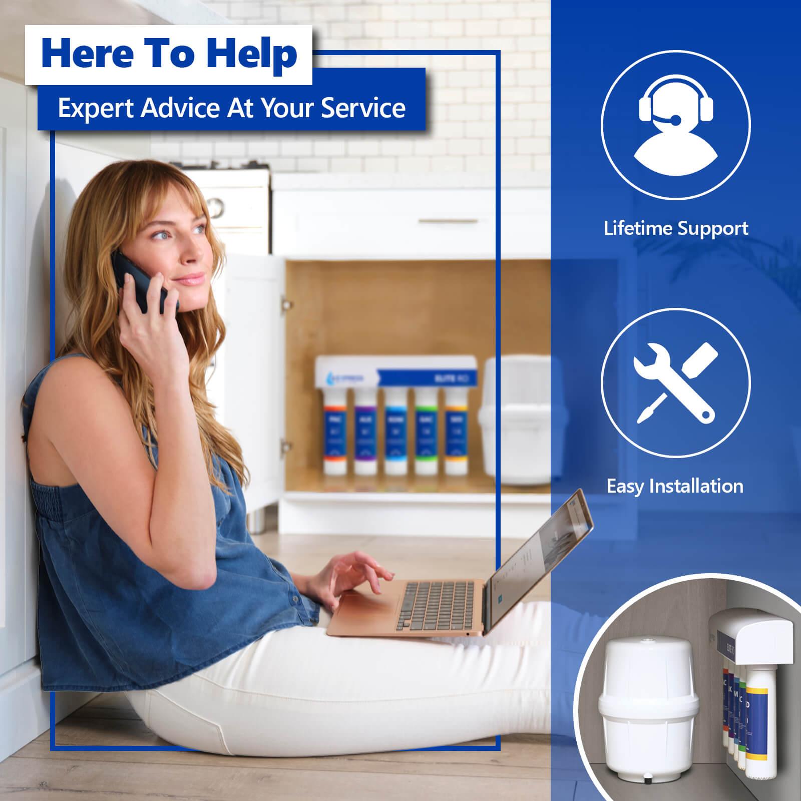 1 Year Elite RO Alkaline Reverse Osmosis System Replacement Filter Set ? 5 Easy Change Quick Twist filters with Alkaline Filter for added Essential Minerals ? 100 GPD RO Membrane