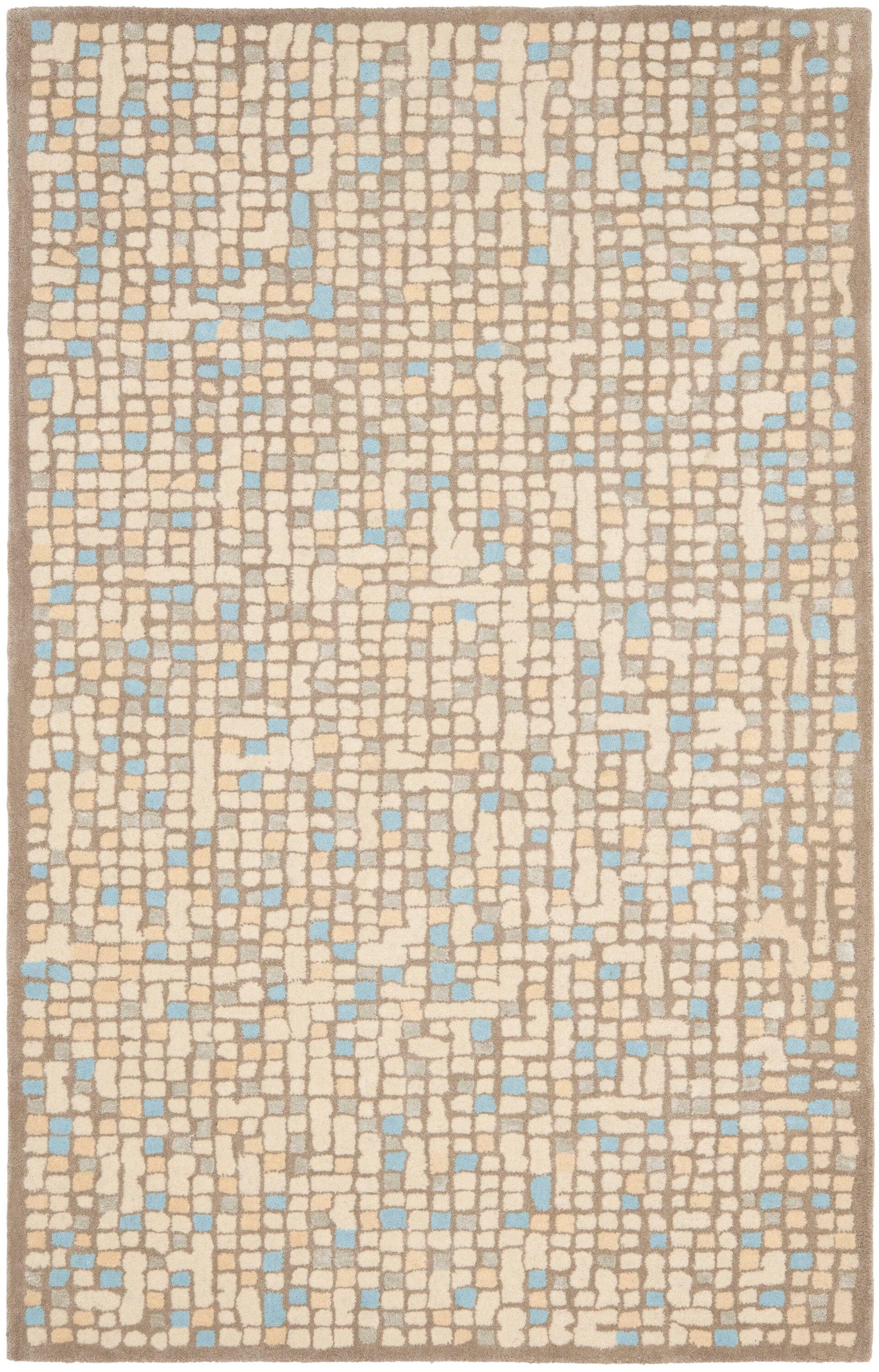Martha Stewart Mosaic - MSR3623 - Indoor Hand Tufted Area Rugs - Hickory/Beige - 5'x8'