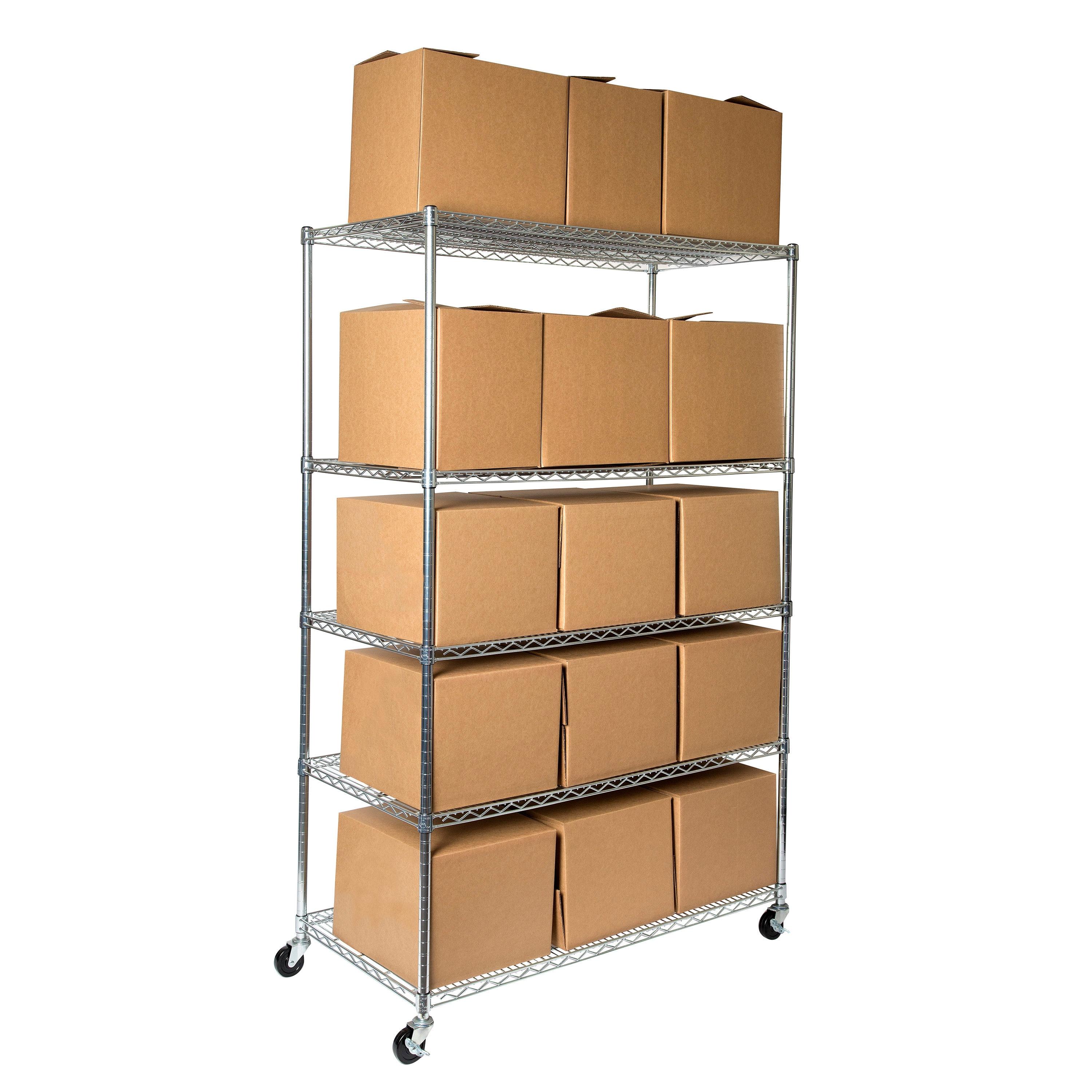 UltraDurable 24" D 5-Tier NSF-Certified Steel Shelving with Wheels