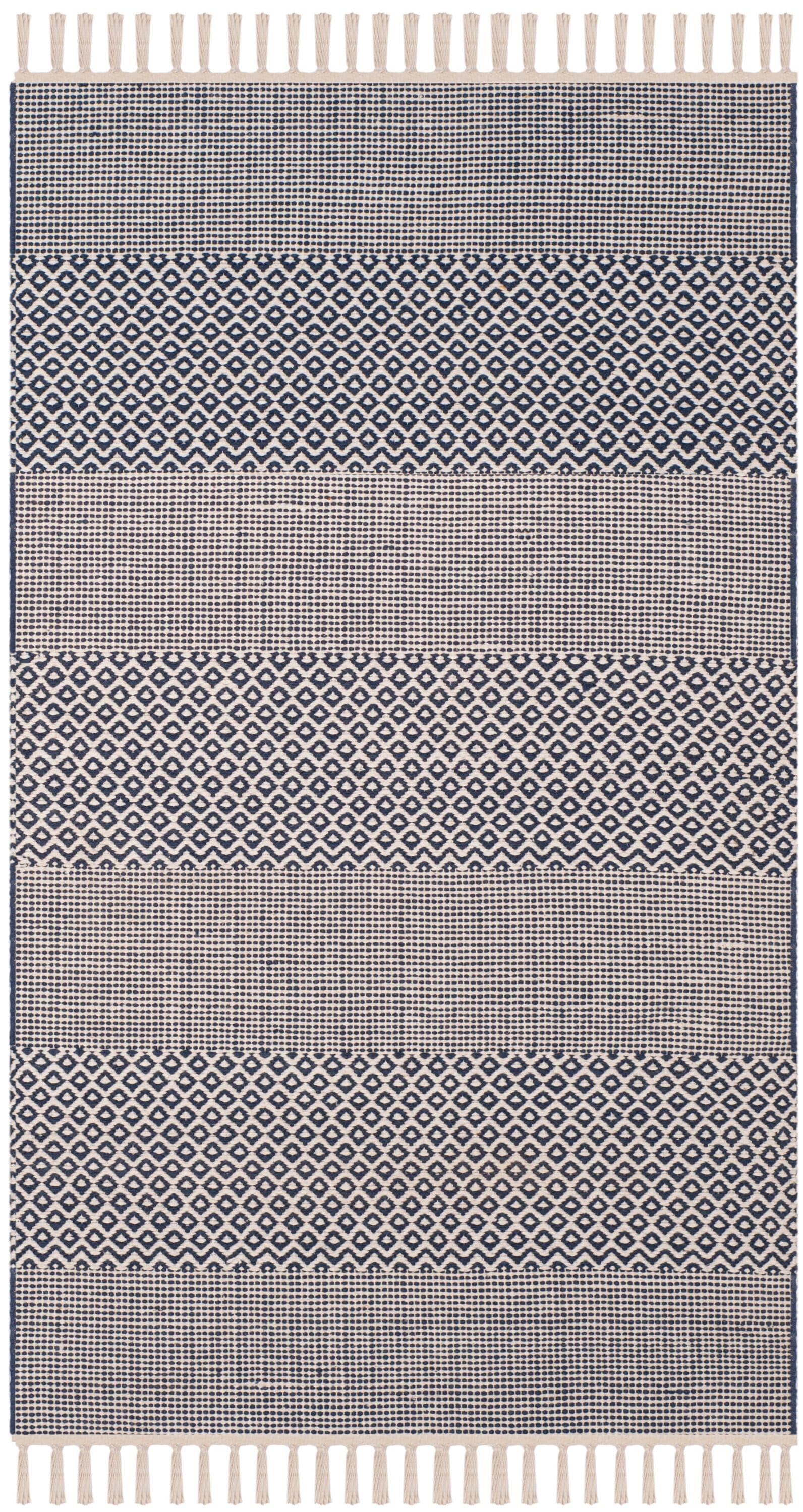 Montauk MTK330 Hand Woven Indoor Accent Rug - Ivory/Navy - 3'x5' - Safavieh.
