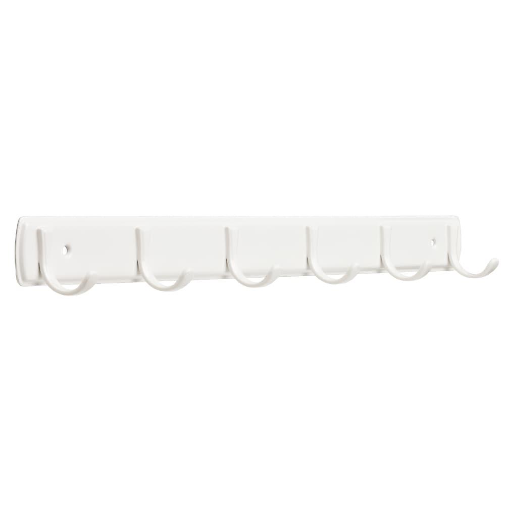 Franklin Brass 19.29 In. Steel Sheet Metal Rail With 6 Hooks, White
