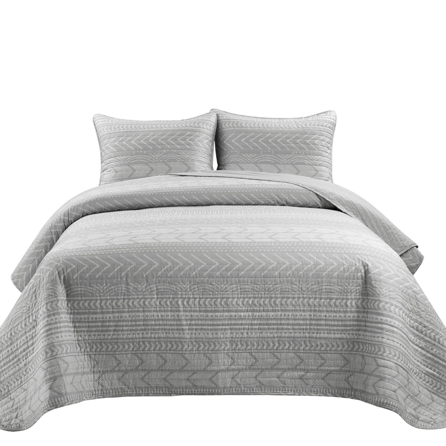 Hygge Geo Reversible Contemporary 3-Piece Quilt Set