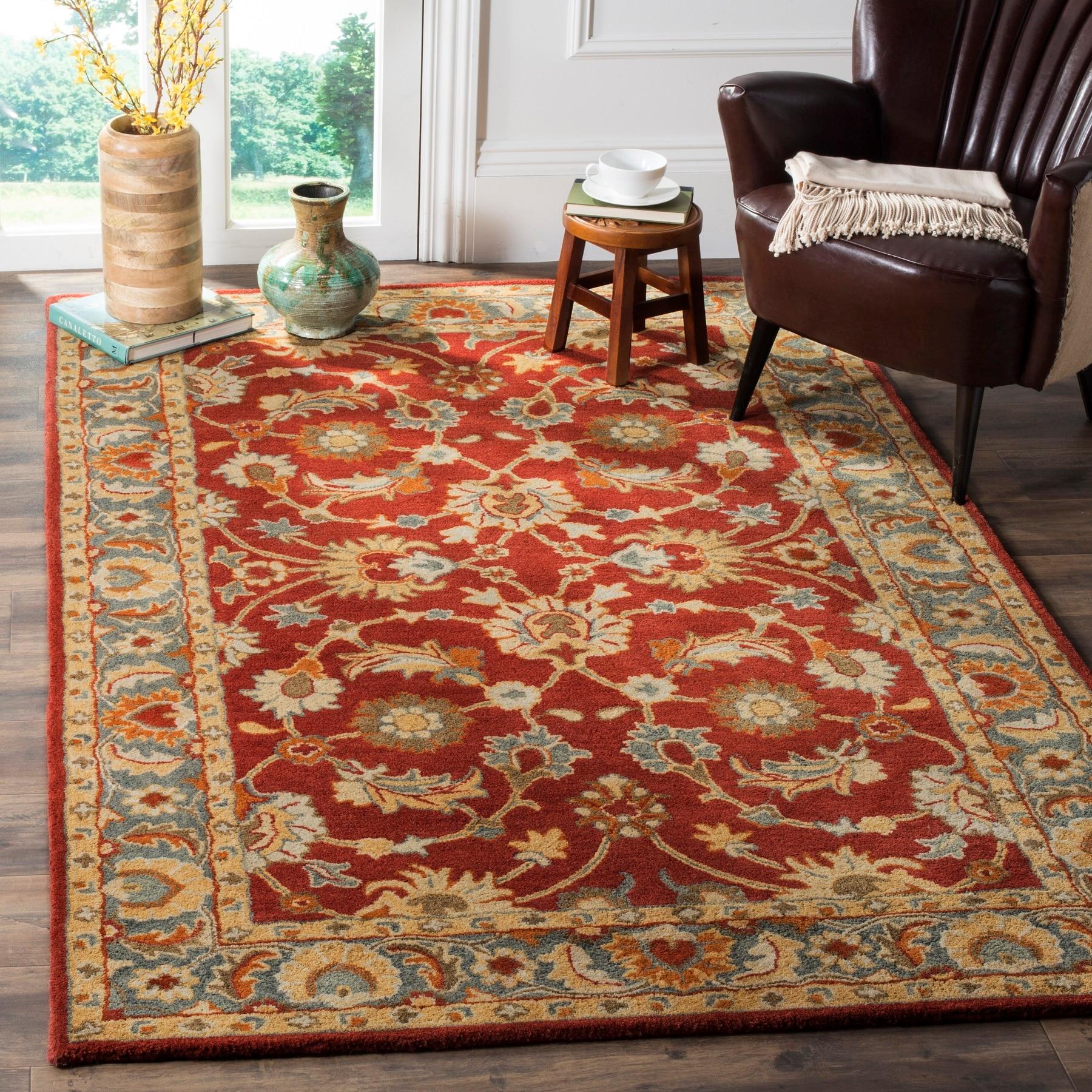 Heritage HG403 Handmade Accent Rug - 3'x5' - Red/Blue - Safavieh