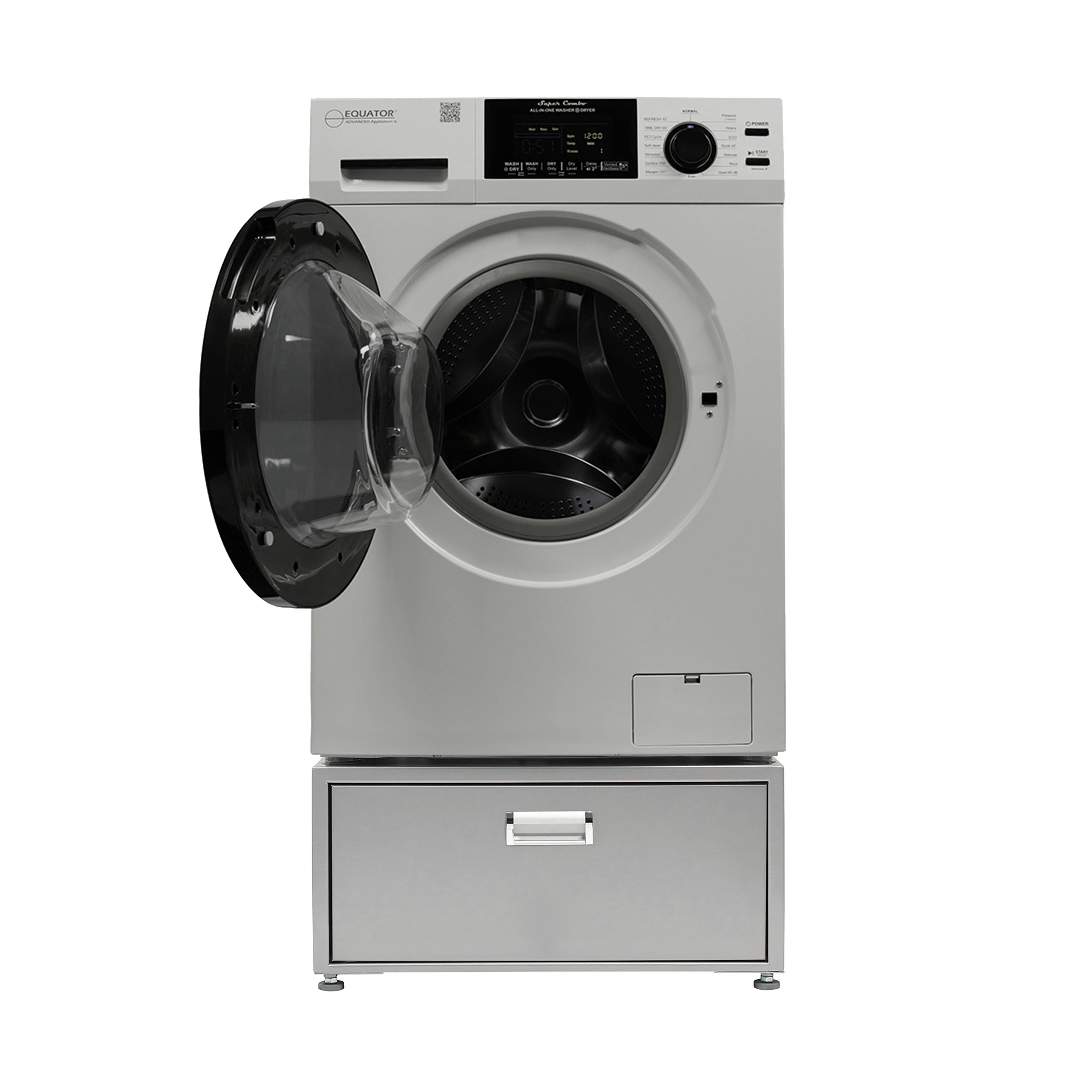 All-in-one Washer Dryer CONVERTIBLE PET Sanitize Cycle 15 lbs 1400RPM+Pedestal