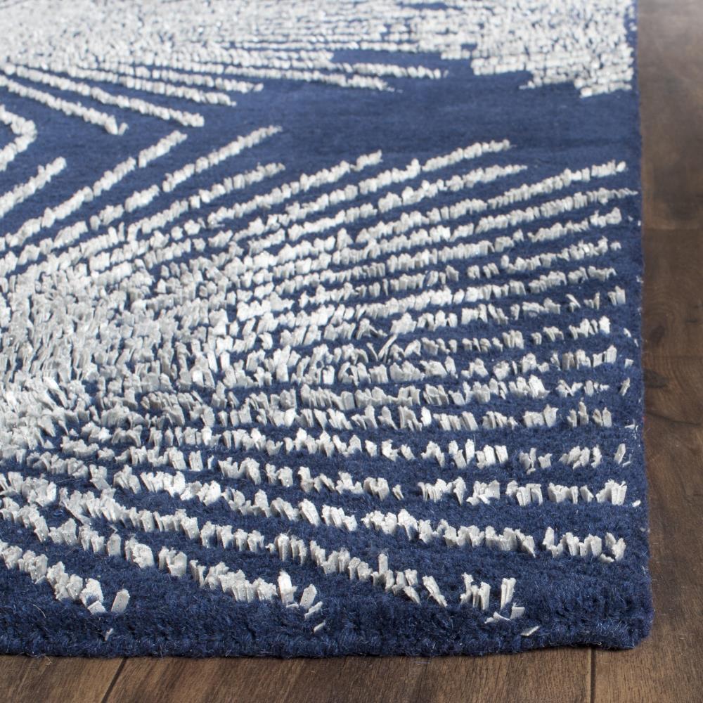 Soho SOH712 Hand Tufted Area Rug - Dark Blue/Ivory - 6'x6' - Safavieh.