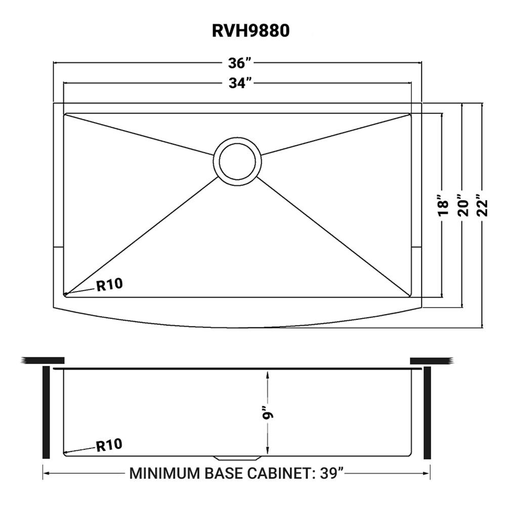 Ruvati 36-inch Apron-Front Farmhouse Kitchen Sink - Stainless Steel