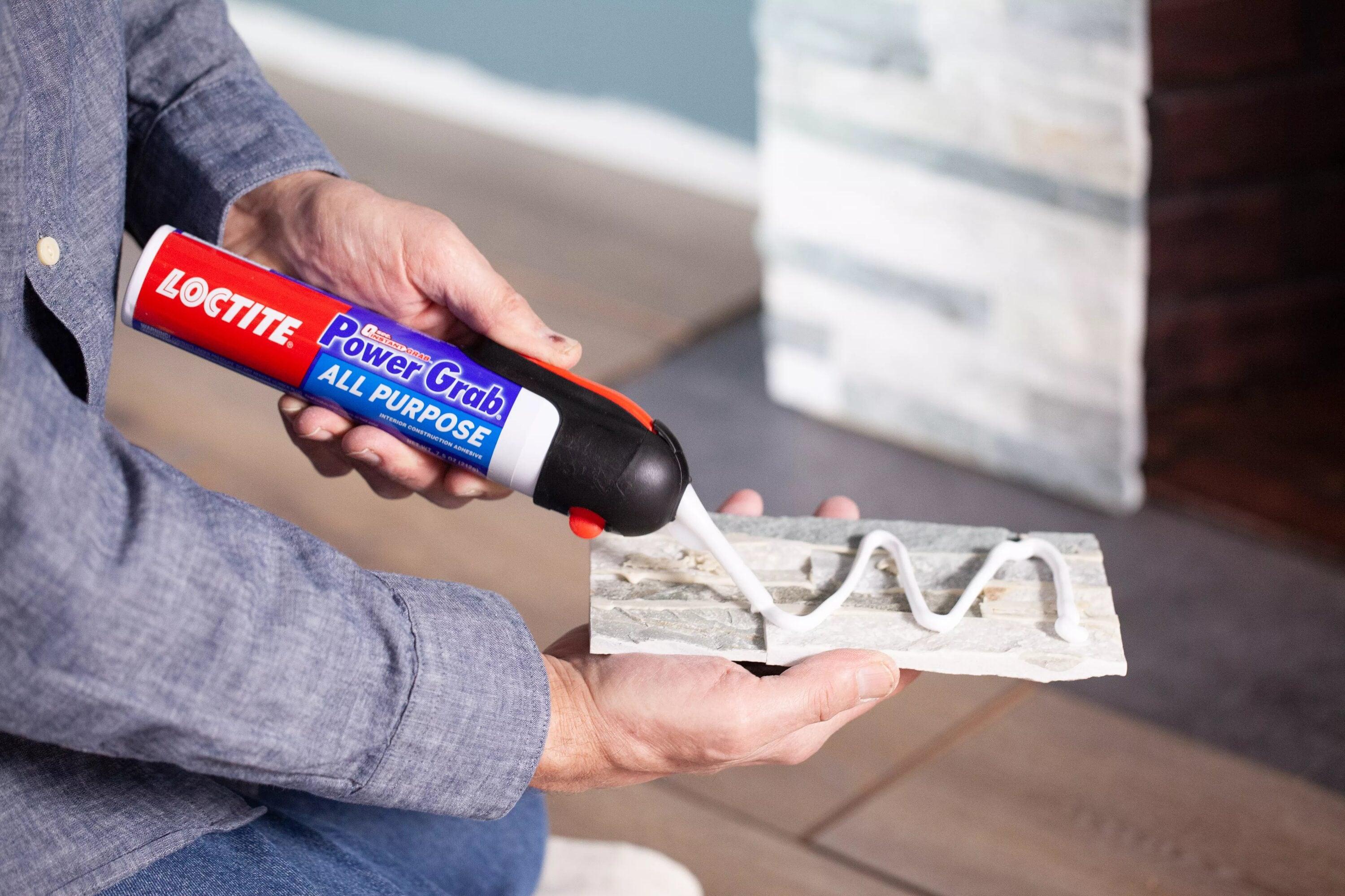 Loctite Power Grab Construction Adhesive All Purpose, Pack of 1, White 7.5 fl oz Pressure Pack