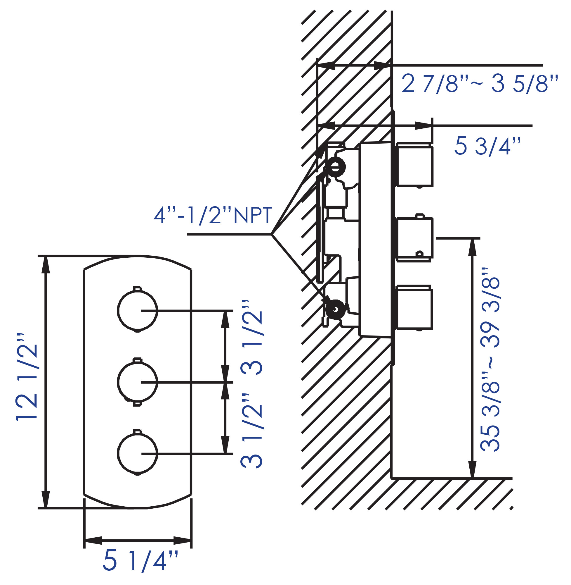 Round 2 Way Thermostatic Shower Mixer