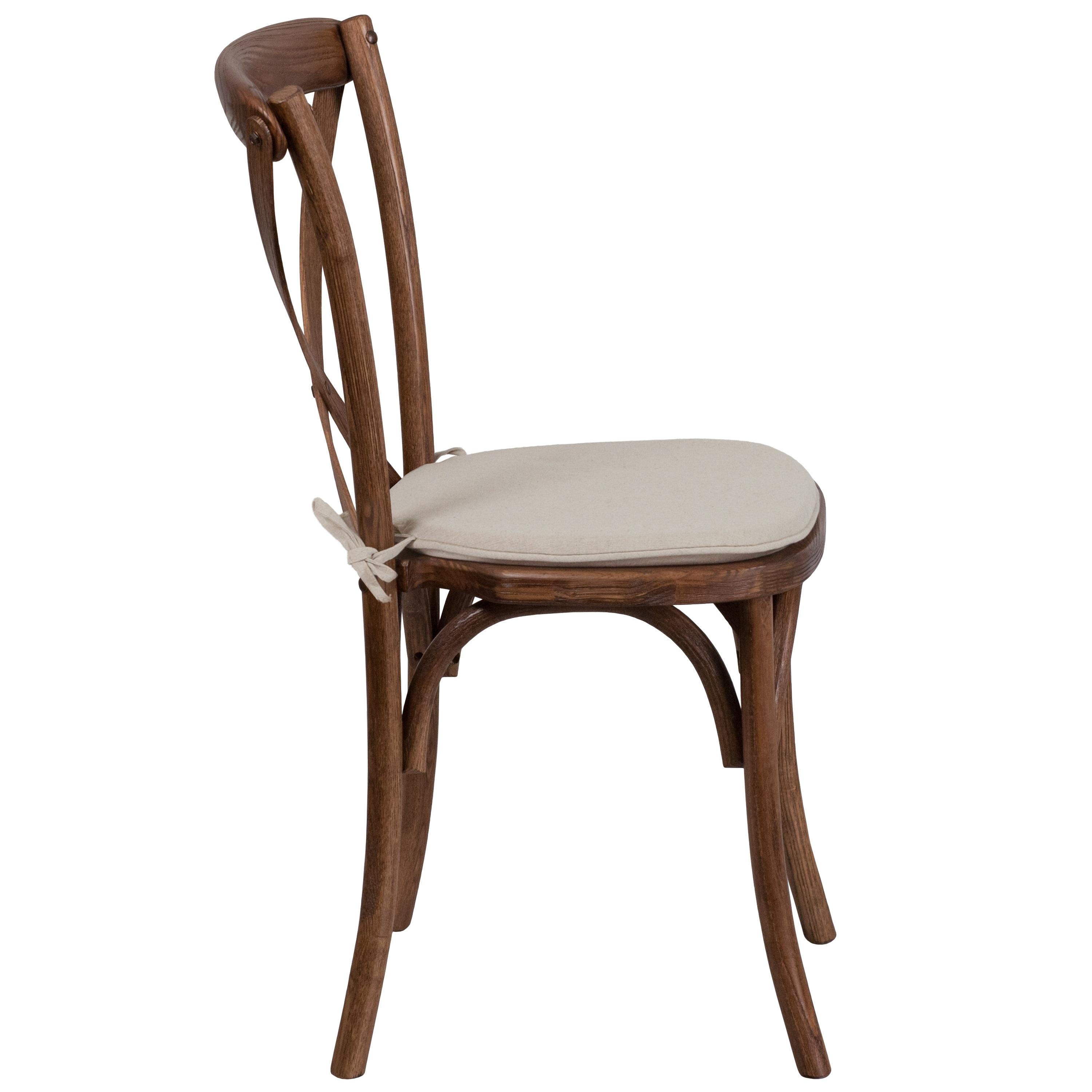 Flash Furniture 2 Pk. HERCULES Series Pecan Cross Back Chair with Cushion