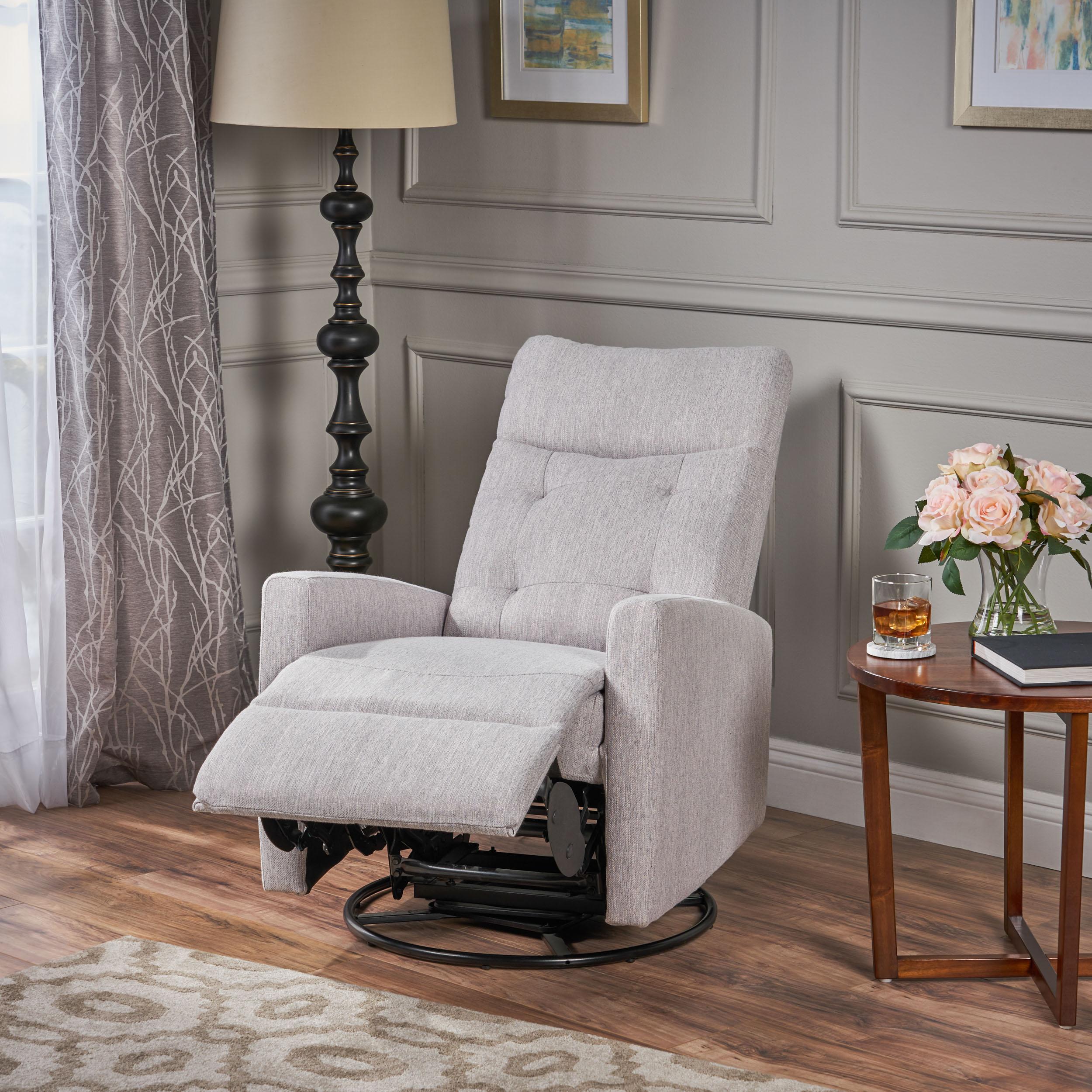 Woodglen Contemporary Glider Swivel Recliner Light Gray - Christopher Knight Home