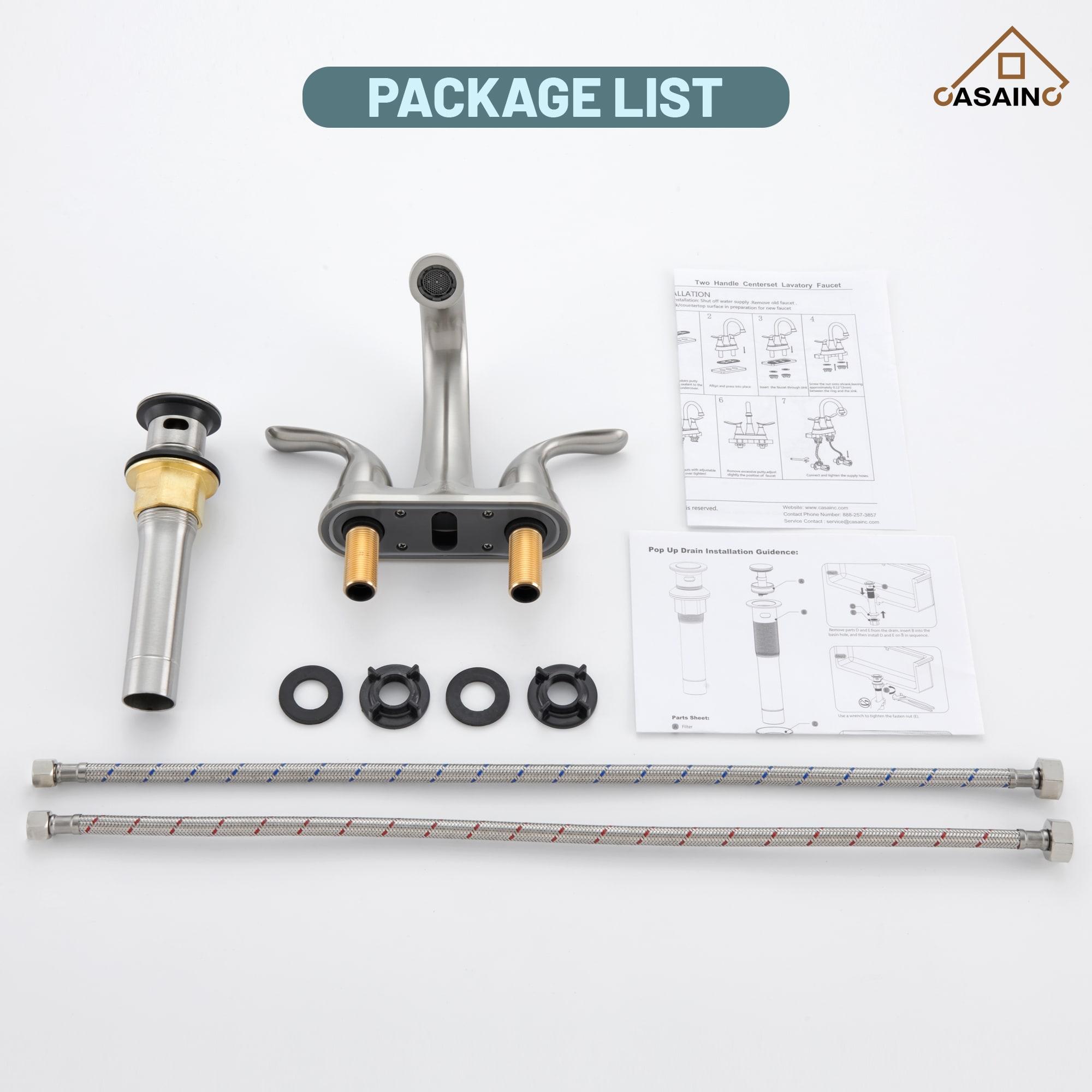 1.2 Flow Centerset Bathroom Sink Faucet with Drain