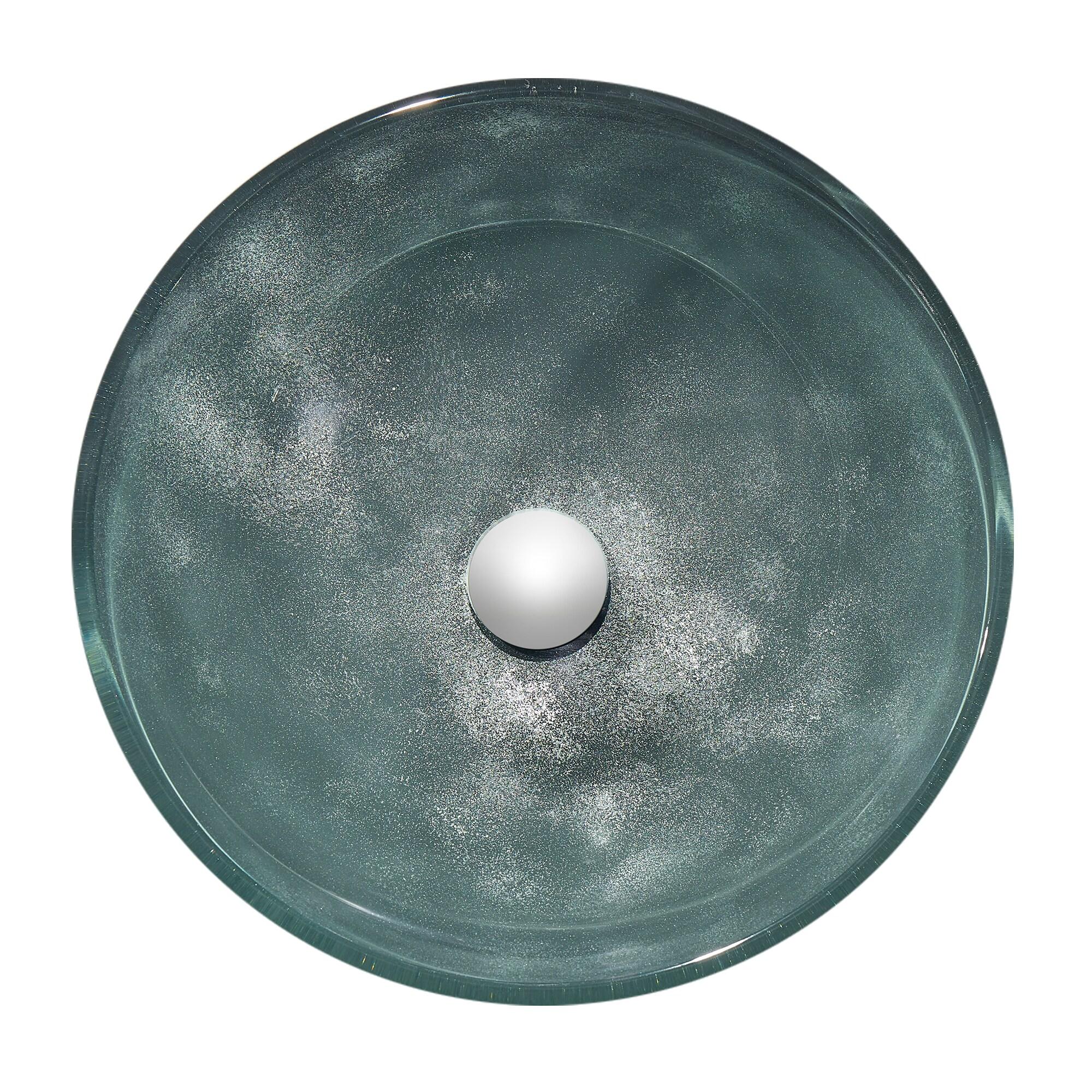 ANZZI Belissima 16.5'' Stellar Gray Glass Circular Bathroom Sink