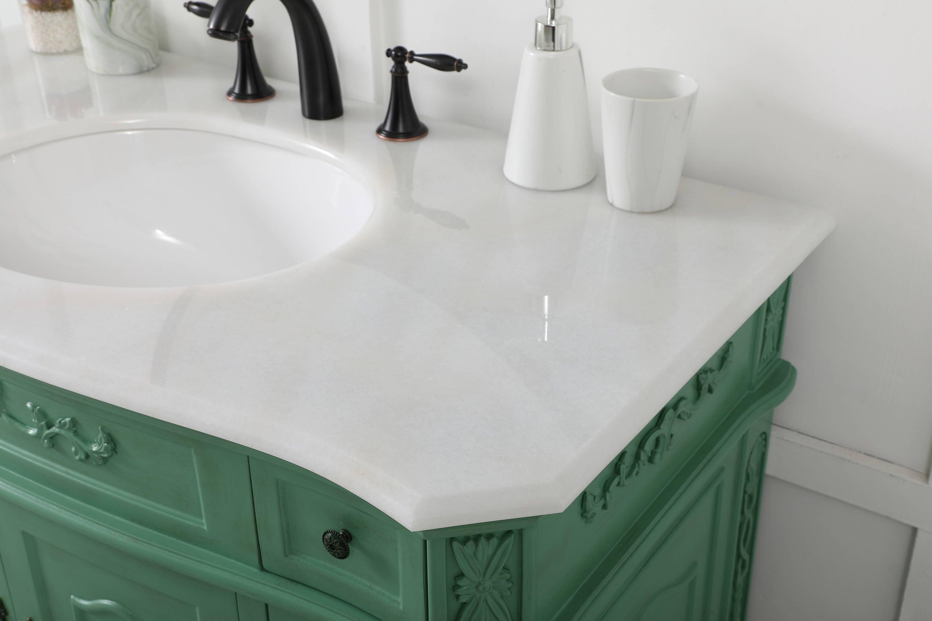 Elegant Decor Danville 42" Solid Wood Single Bathroom Vanity in Vintage Mint