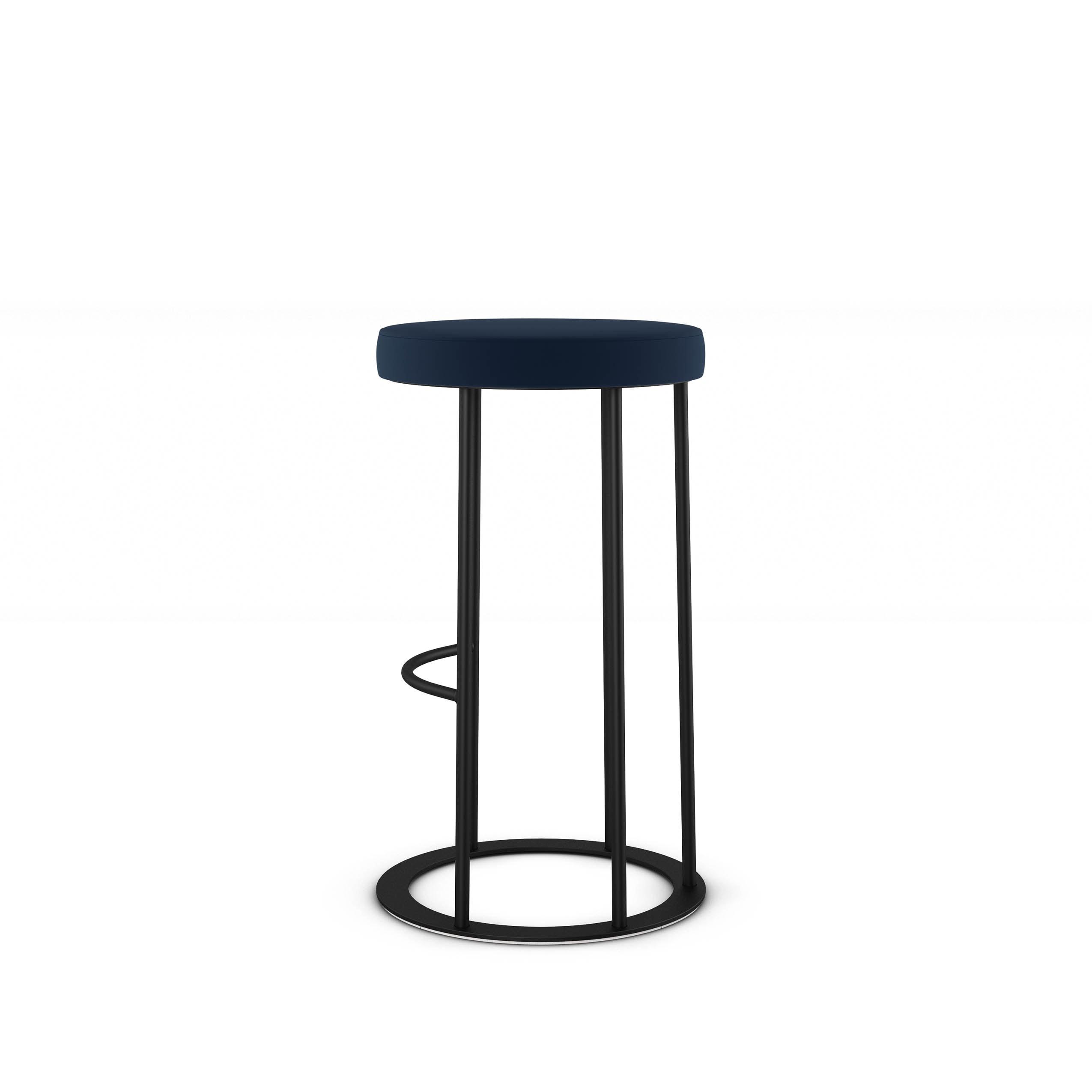 Amisco Iris 26 In. Counter Stool - Blue Polyurethane / Black Metal