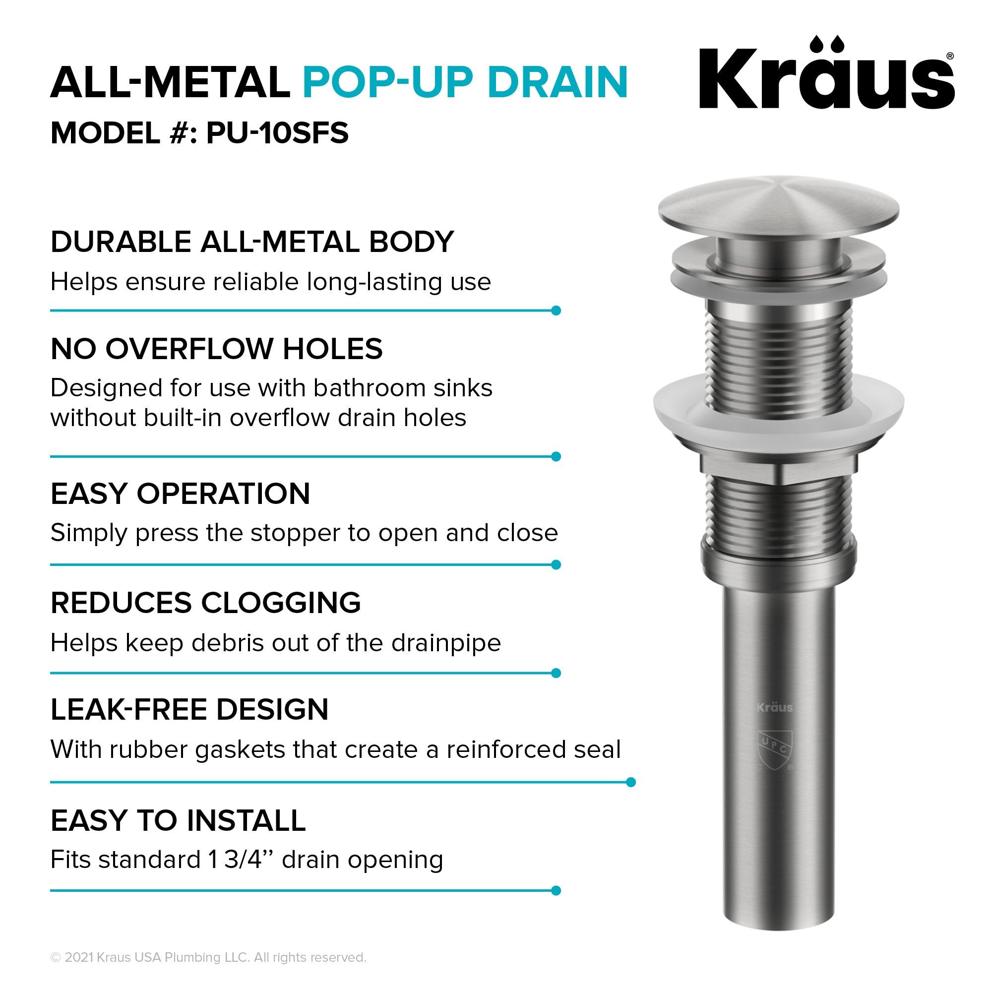 KRAUS Pop-Up Bathroom Sink Drain