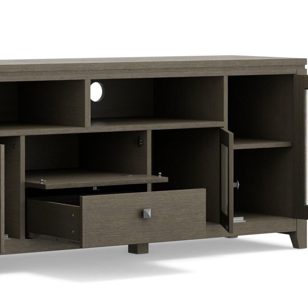 Simpli Home Cosmopolitan SOLID WOOD 72 inch Wide TV Media Stand For TVs up to 80 inches