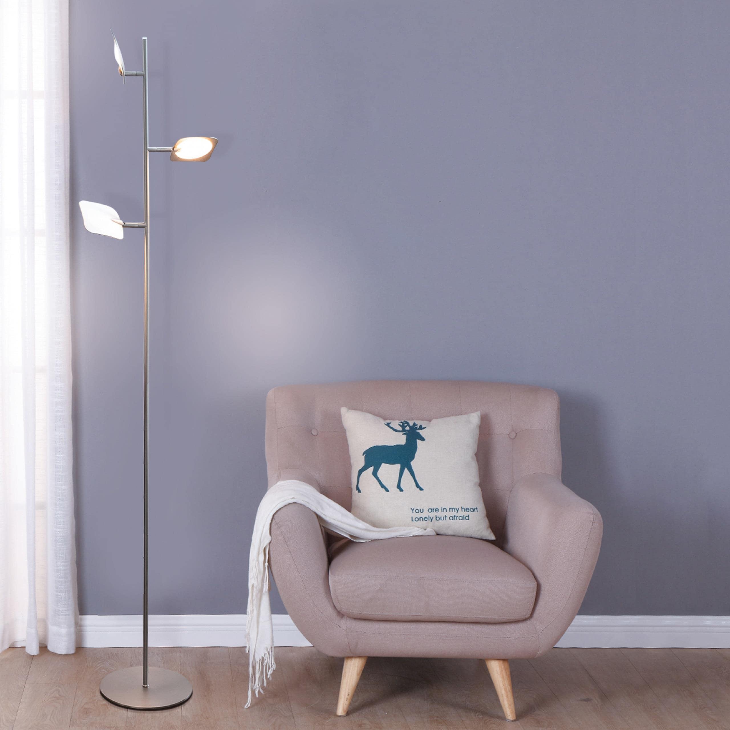 Brightech Tree Industrial LED 3-Way Dimming Floor Lamp with 3 Adjustable Spot Lights