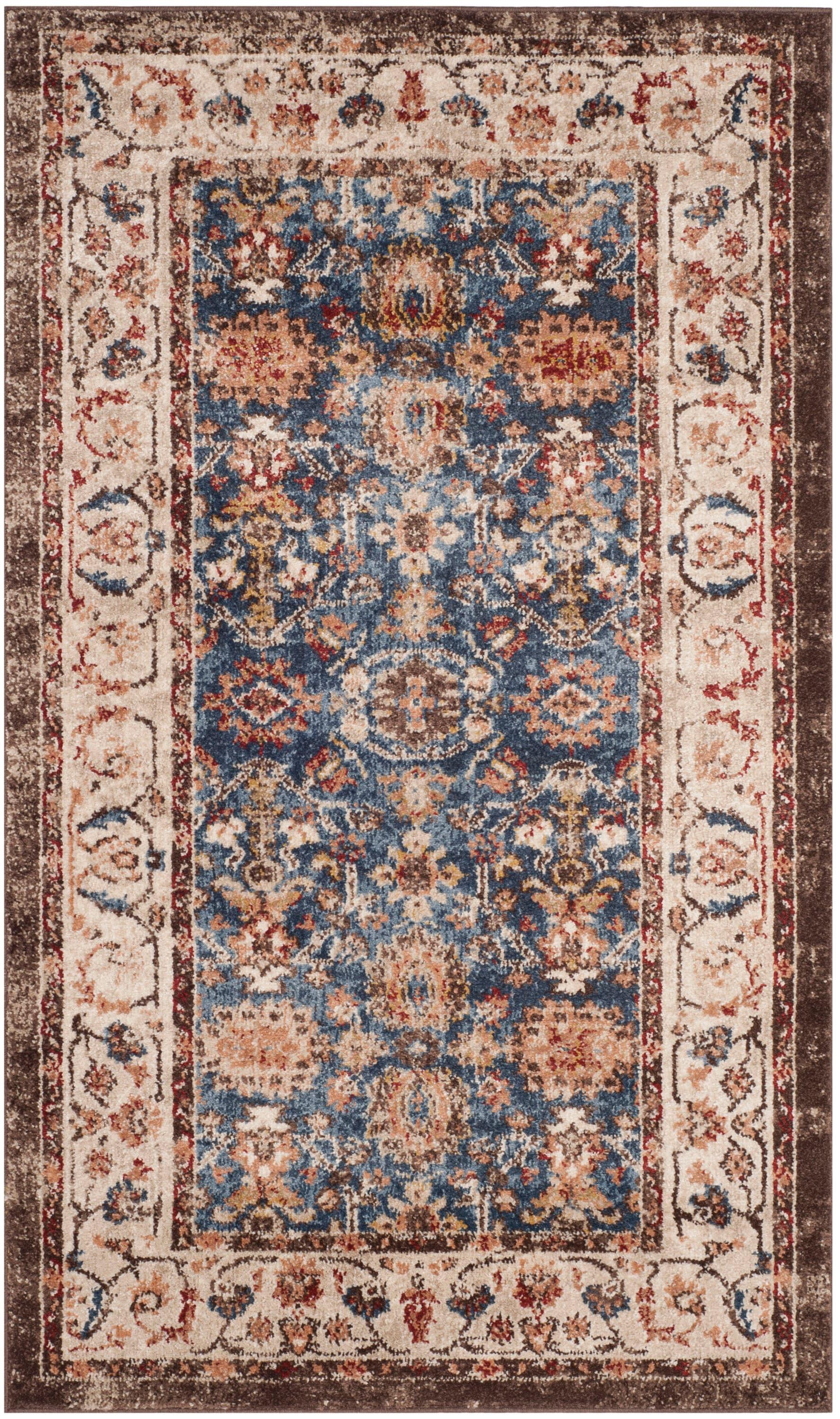 Bijar BIJ650 Power Loomed Accent Rug - Royal/Ivory - 2'3"x4' - Safavieh.