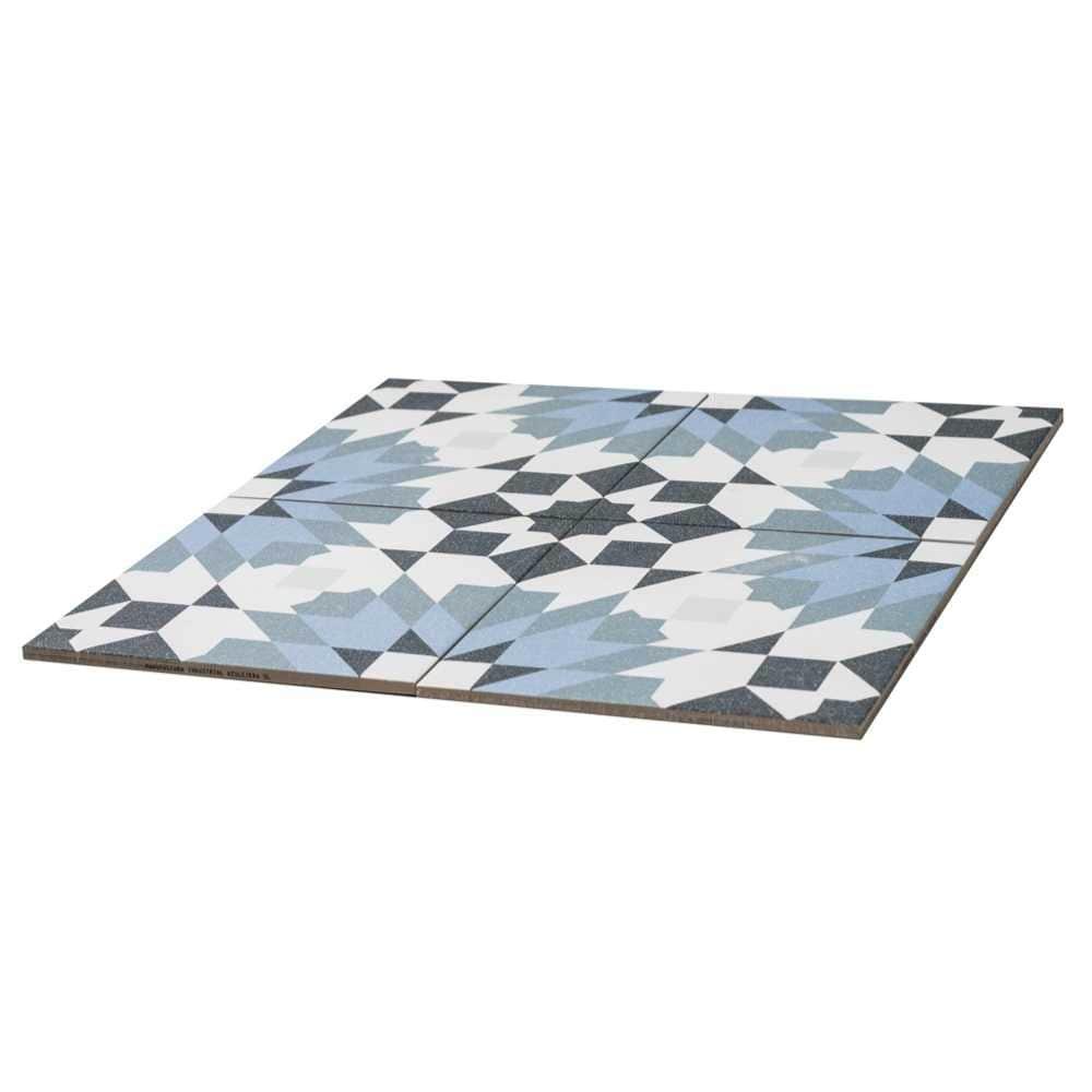 The Tile Life Garden Peony 8x8 Blue Porcelain Floor and Wall Tile - Case of 25 (10.76 Sq. ft.)