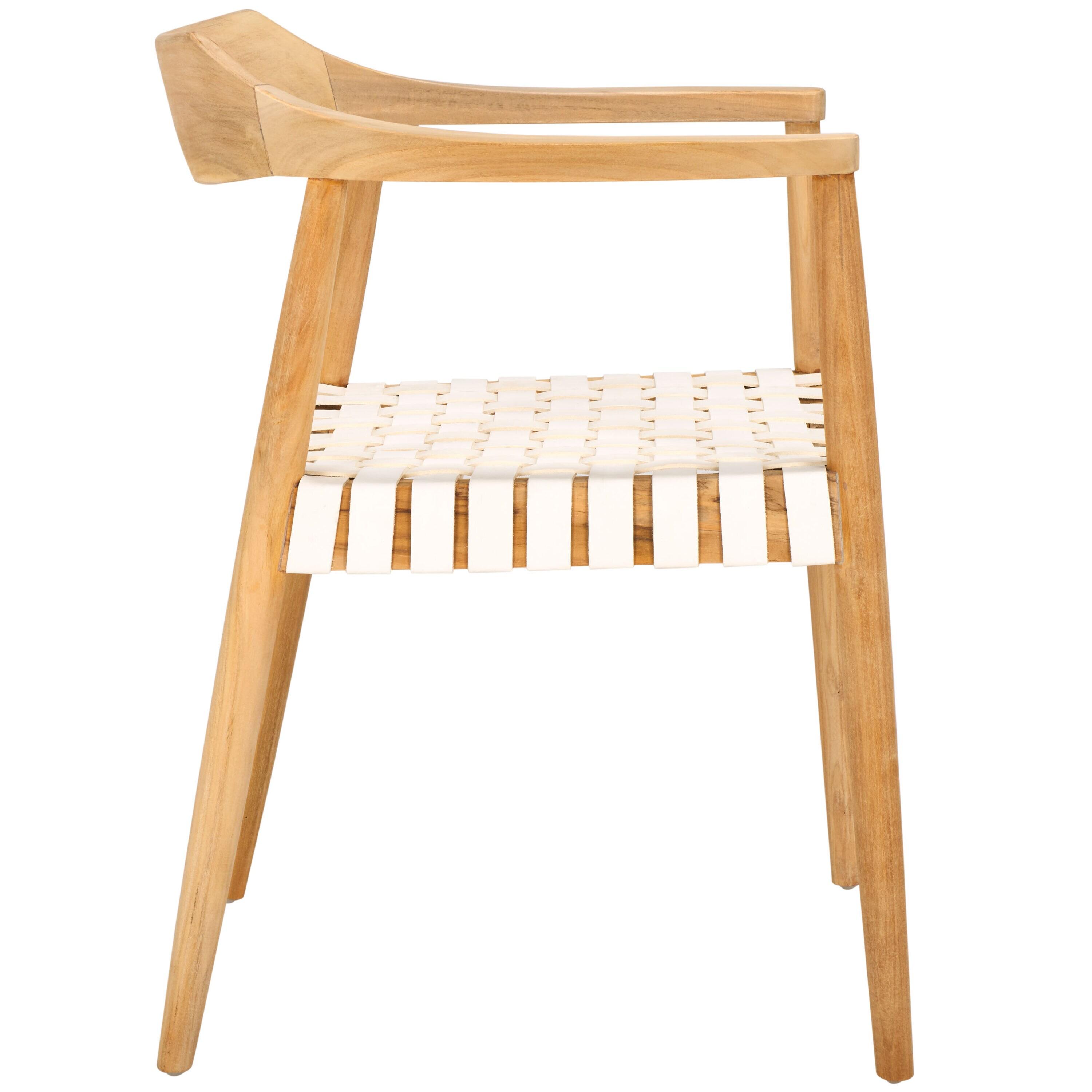 Amycus Accent Chair - ACH1202 - White/Natural Teak - Safavieh