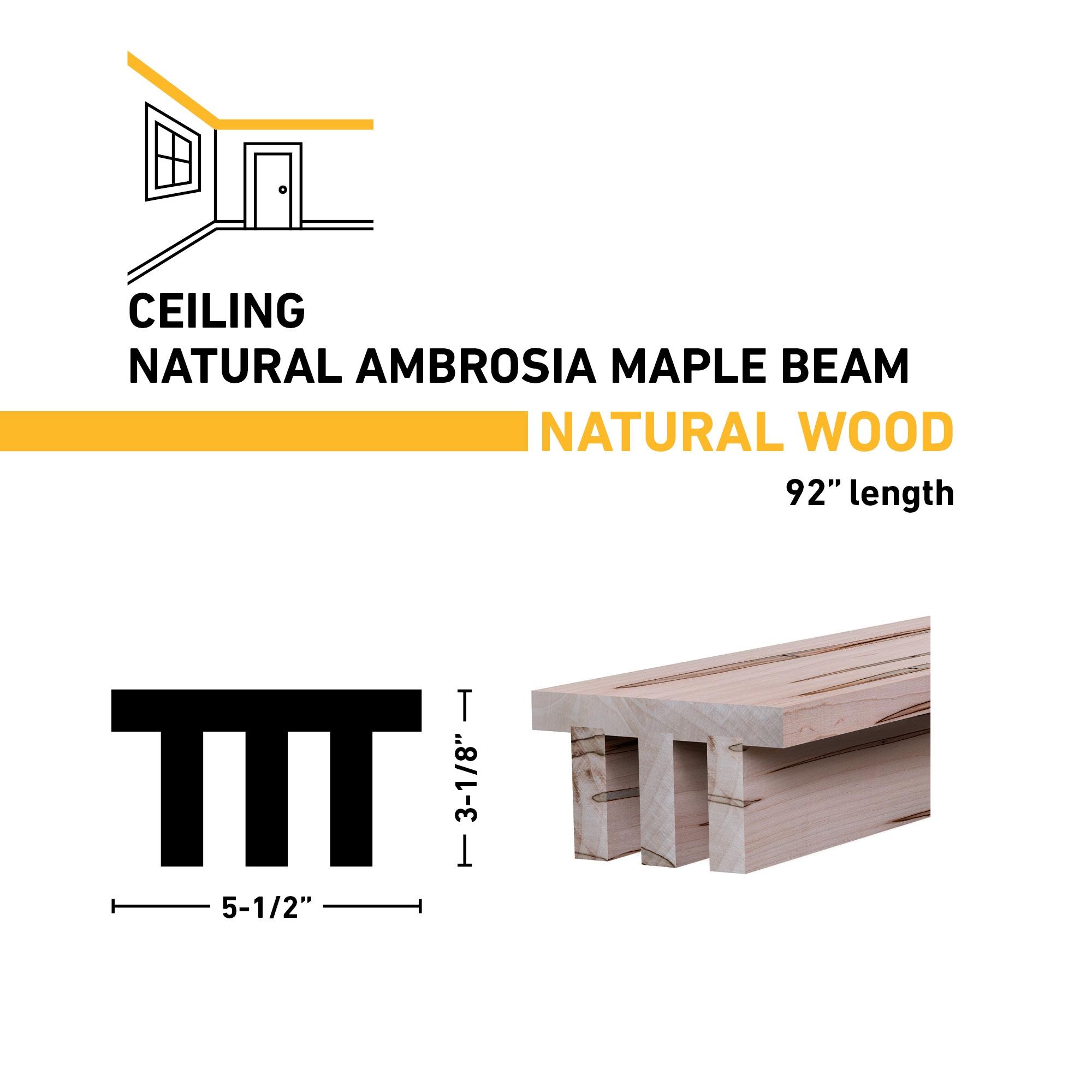 Ornamental Mouldings Natural Industrial Slat Beam 5-1/2"X3-1/8"X92"