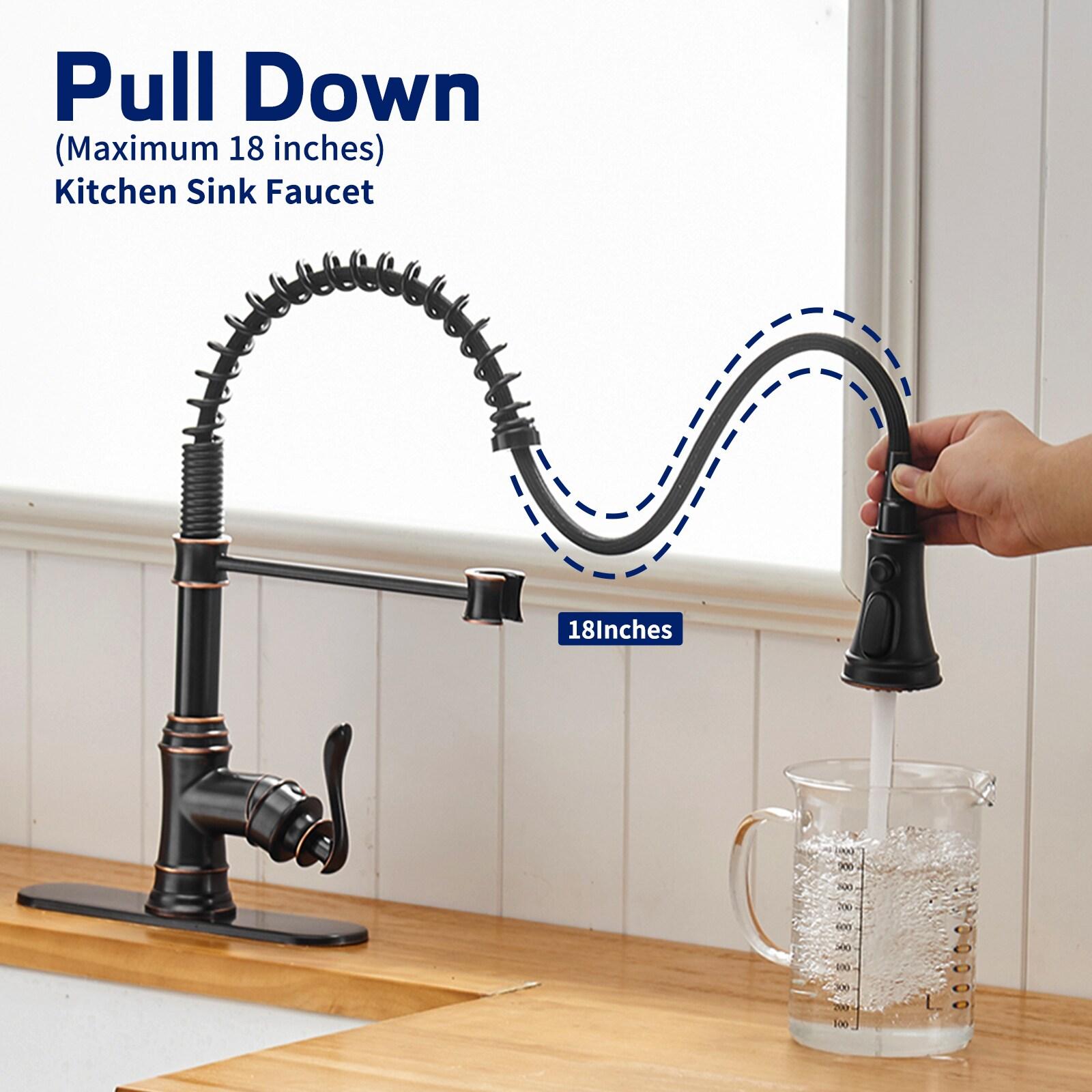 Single Handle 3 Spray Pull Down Sprayer Kitchen Faucet