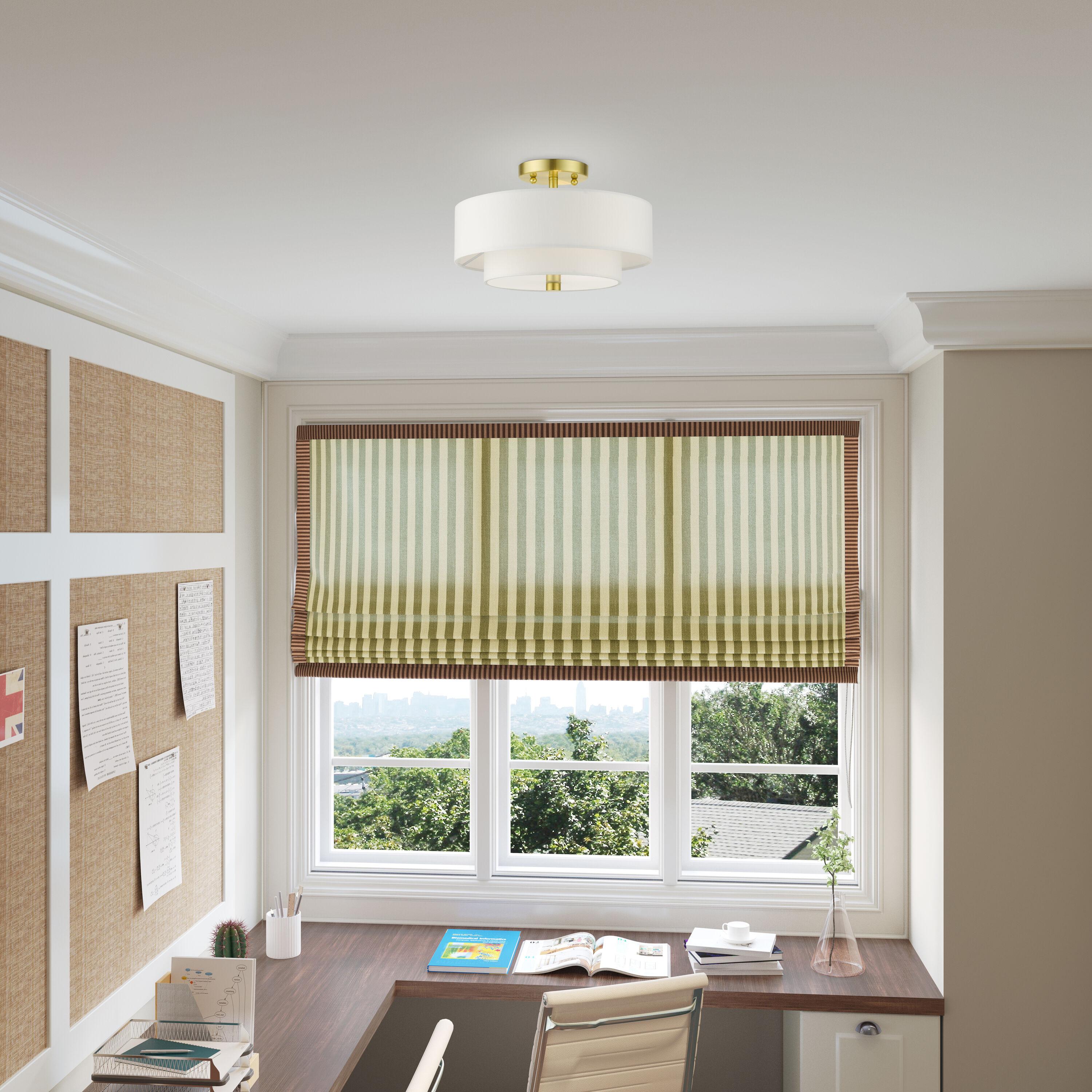 Livex Lighting Meridian 2 - Light Semi-Flush Mount in  Satin Brass