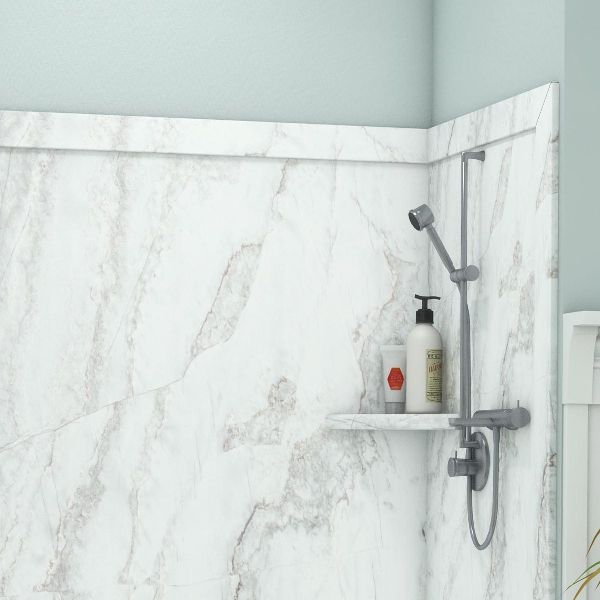 FlexStone Adaptable 60"W x 60"D x 80"H Alcove Shower Surround