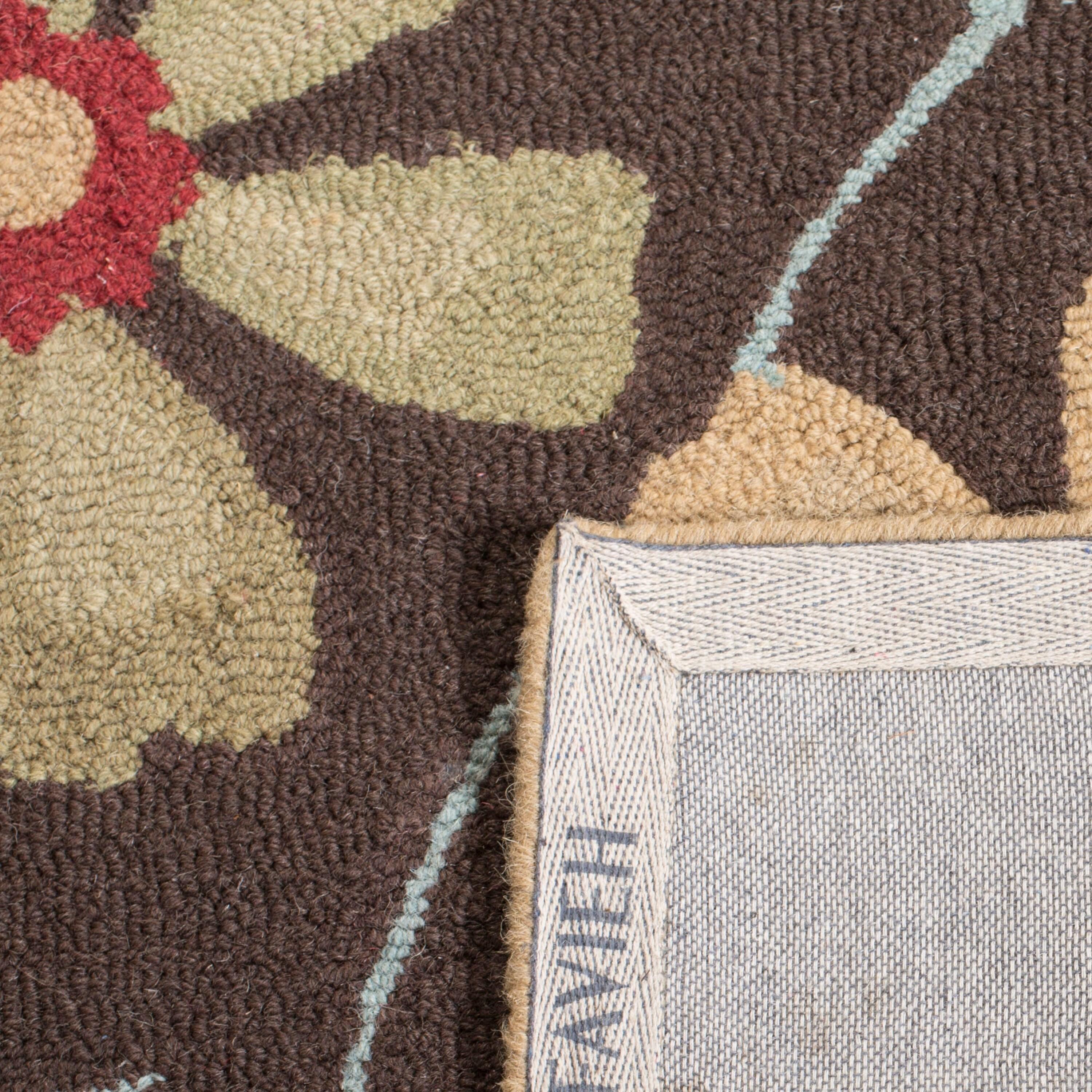Blossom BLM784 Hand Hooked Area Rug - Brown/Multi - 8'x10' - Safavieh.