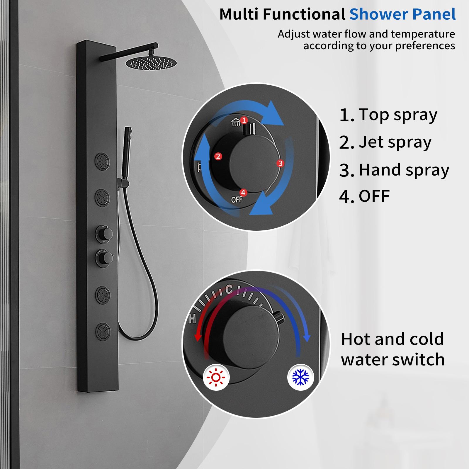52.36'' Shower Panel with Adjustable Shower Head