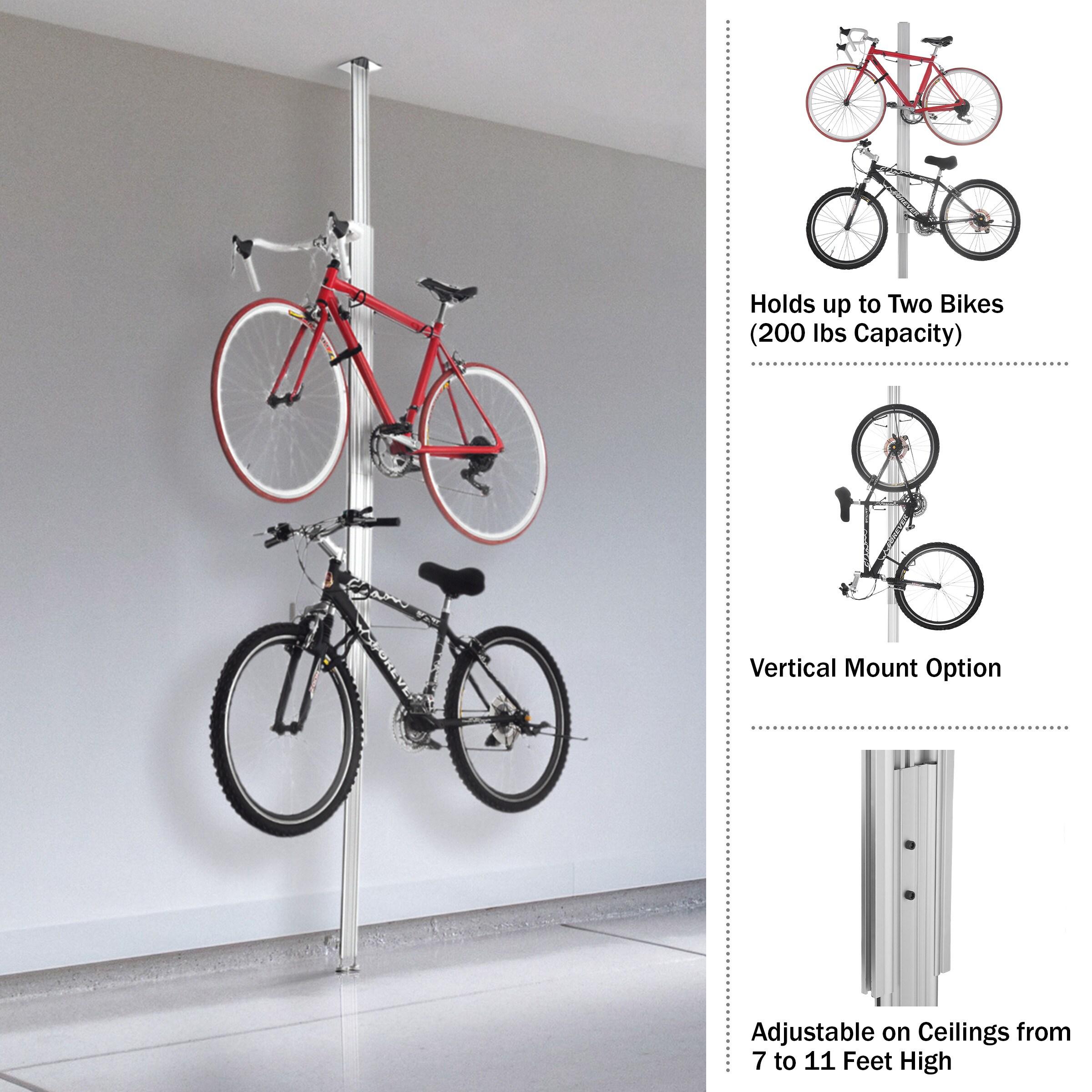 Leisure Sports Aluminum Bike Storage Rack with Tension Mount for Two Bicycles