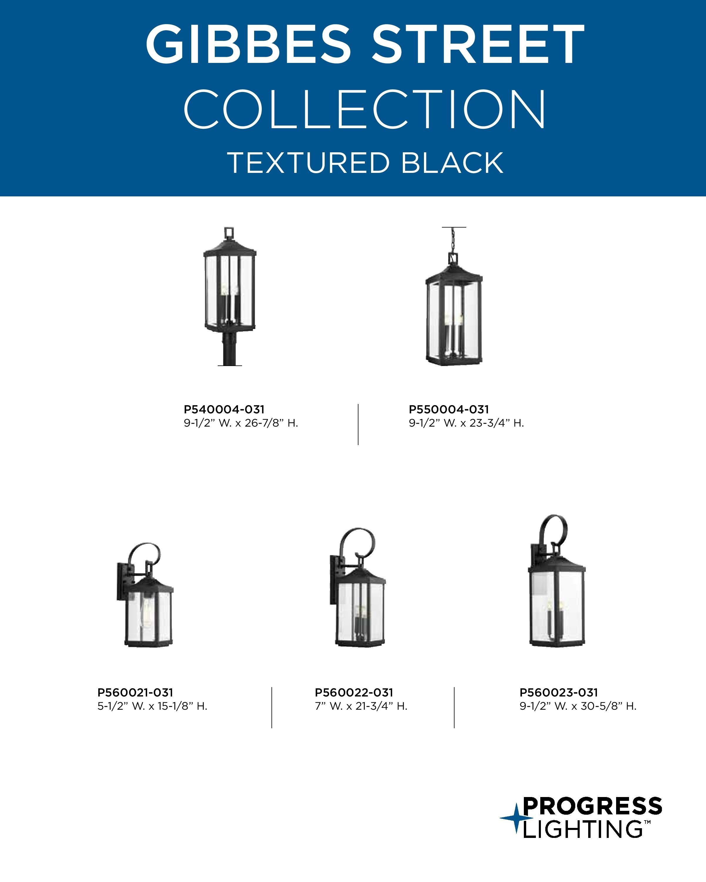 Progress Lighting Gibbes Street 3-Light Outdoor Hanging Lantern, Antique Bronze, Etched White Pillar Shade