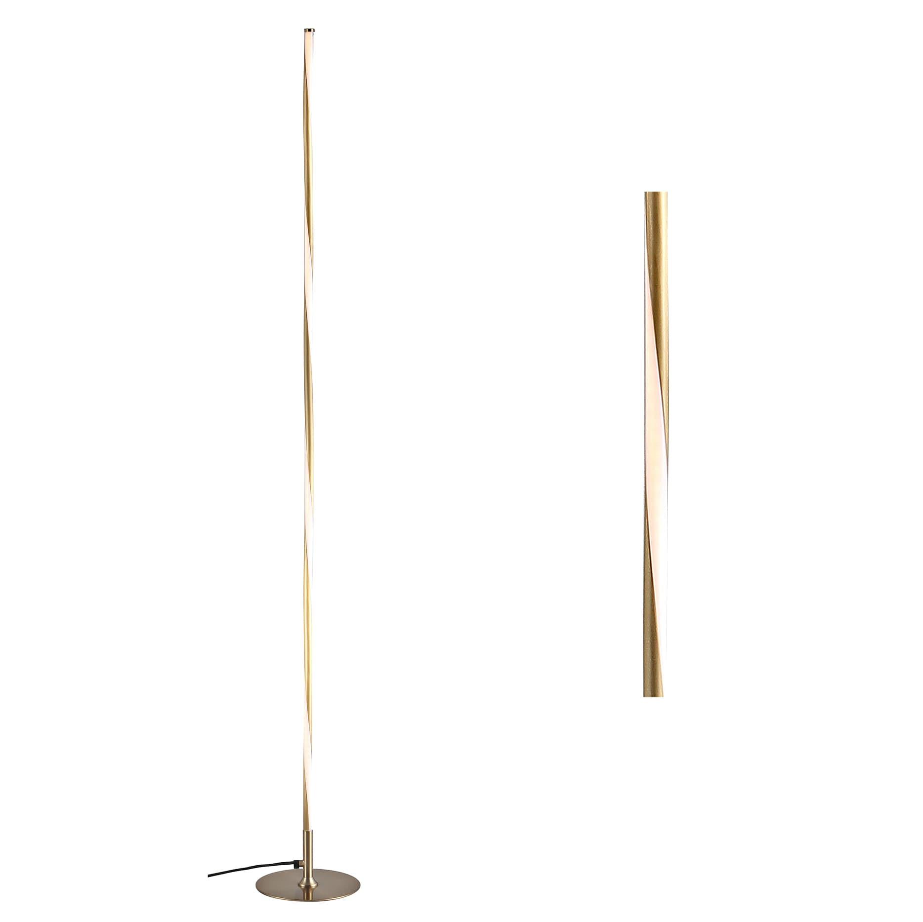 JONATHAN Y JYL7006B Pilar 63.75" LED Integrated Floor Lamp, Modern, Contemporary for living room, dinning room, bedroom, office, Gold