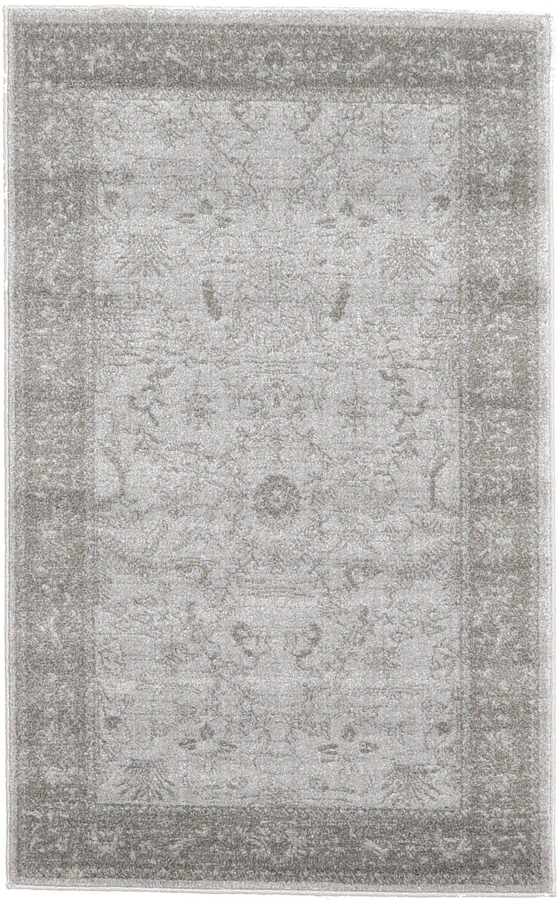 Unique Loom La Jolla Collection Area Rug - Floral (3' 3" x 5' 3" Rectangle Light Gray/Gray)
