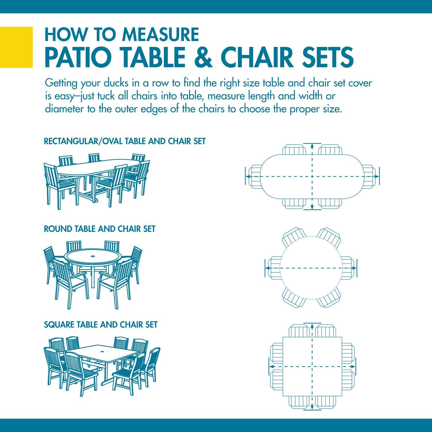 Duck Covers Ultimate Waterproof 92 Inch Square Patio Table & Chair Set Cover