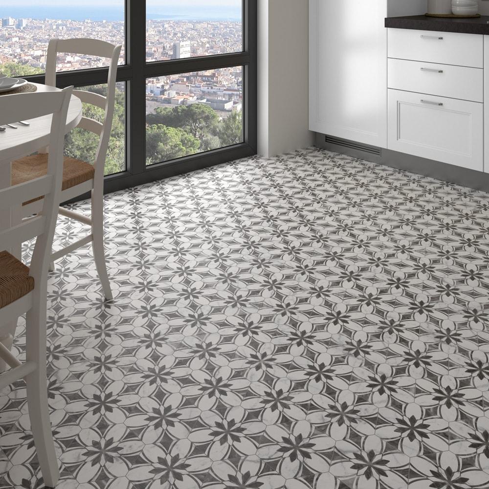 Merola Tile Classico Bardiglio Hex 7" x 8" Porcelain Patterned Wall & Floor Tile