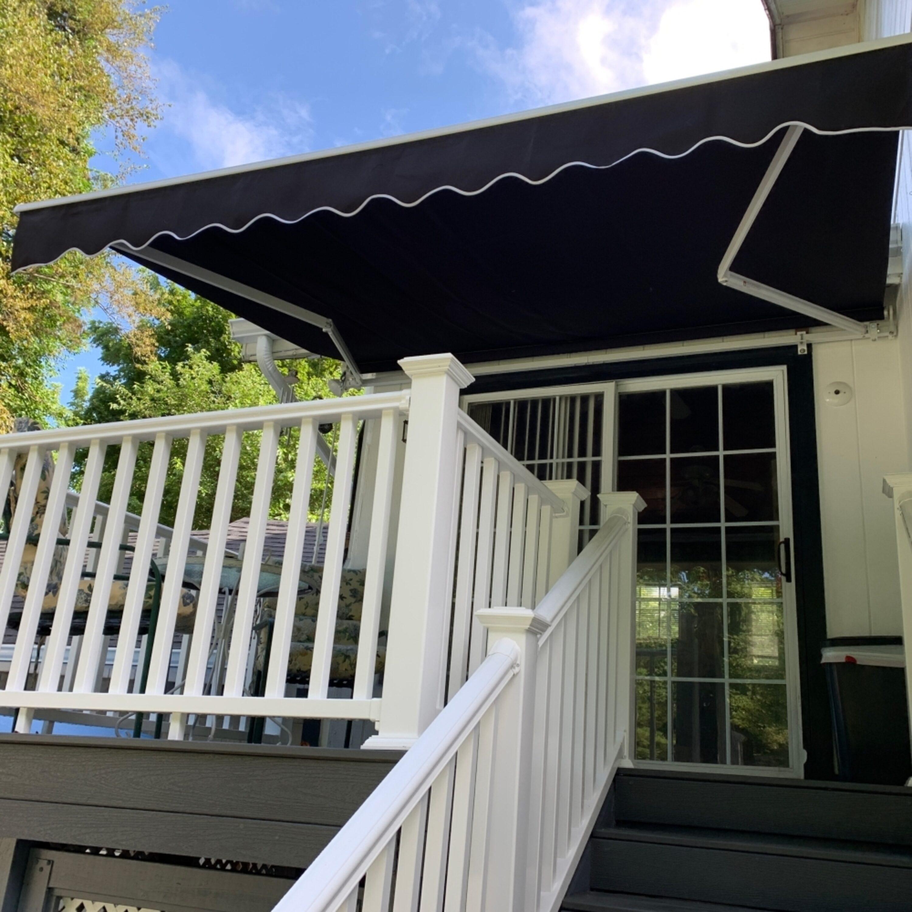 Retractable Patio Awning - White Frame