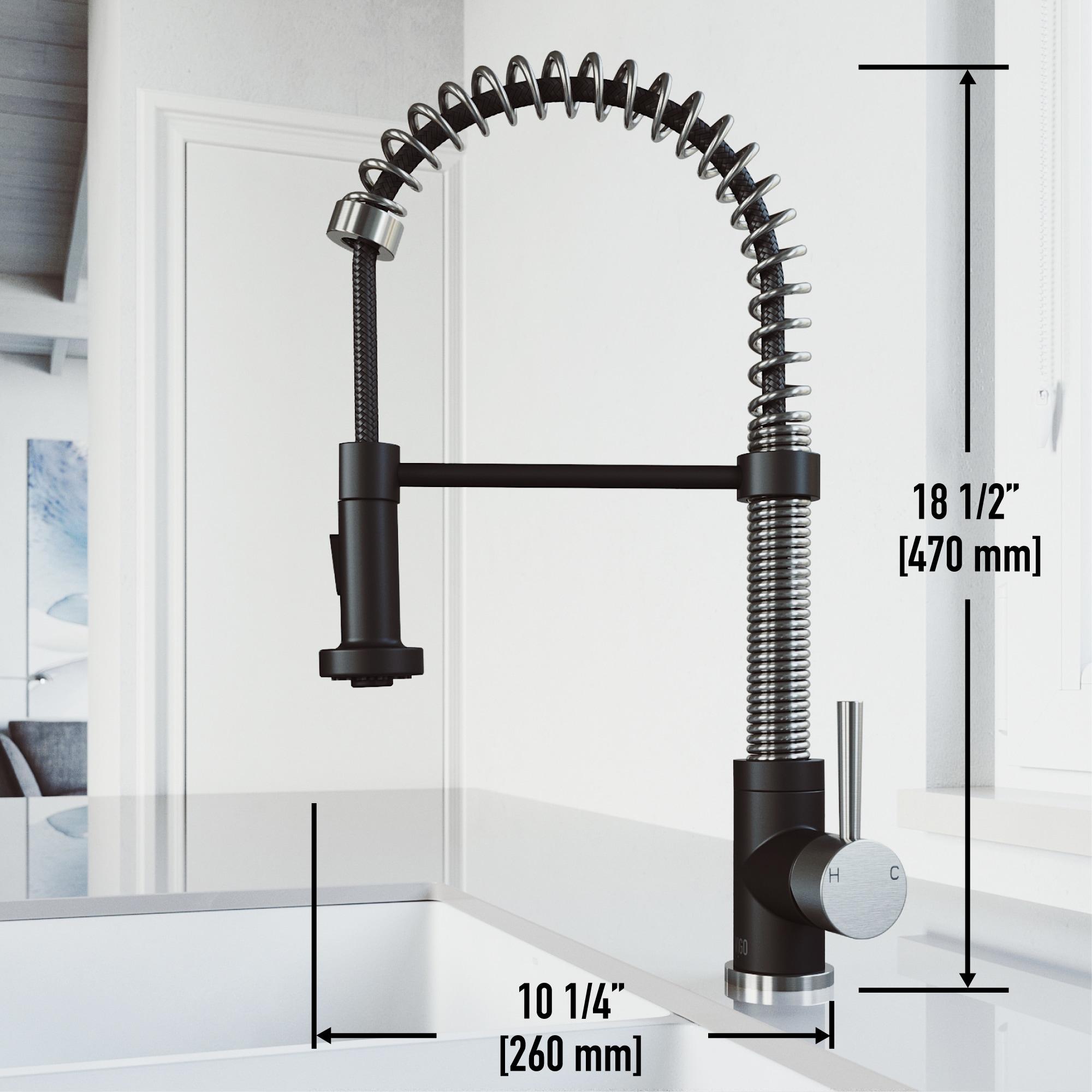 Edison 19" H 1-handle Pull-Down 2-Function Sprayer Kitchen Faucet