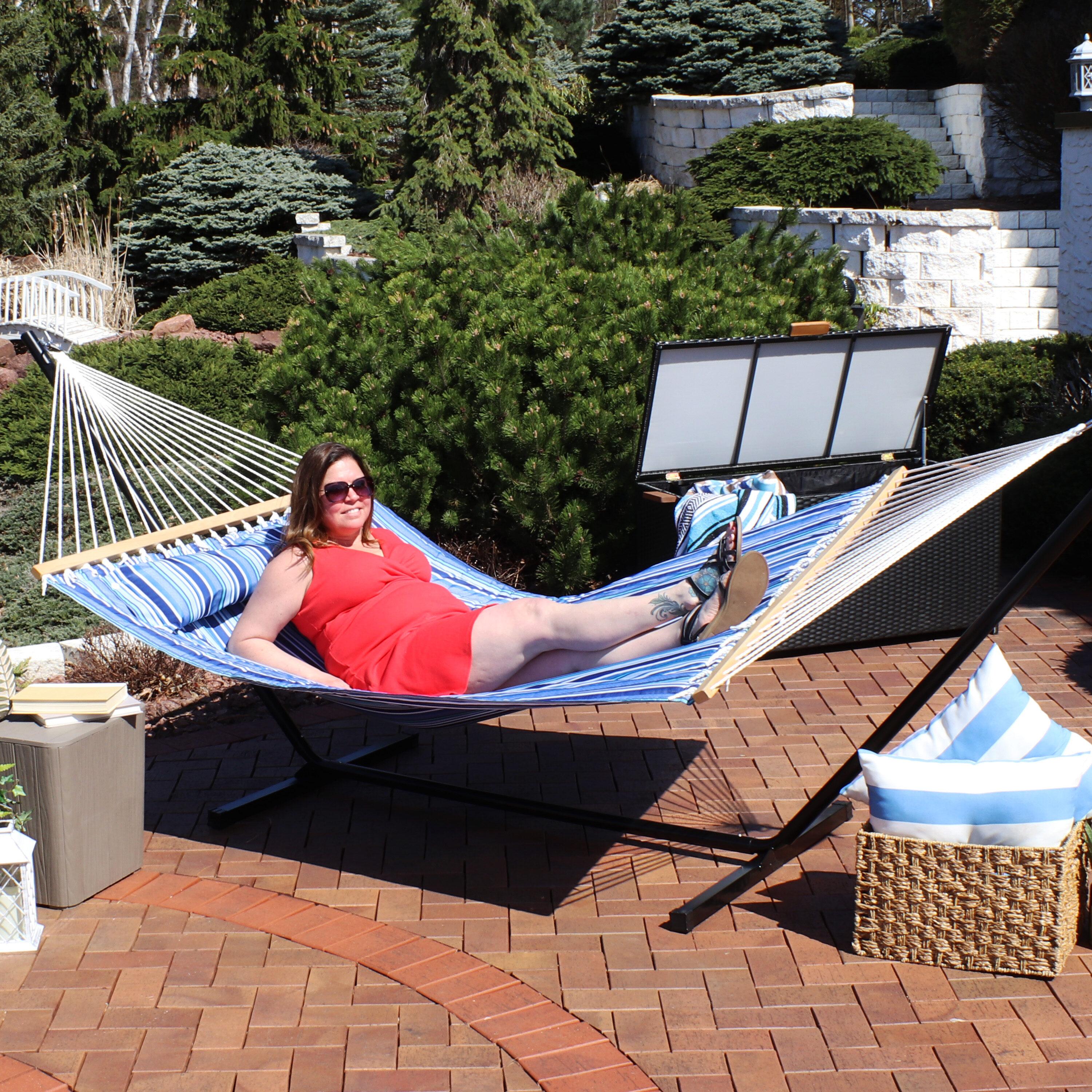 2-Person Quilted Polyester Spreader Bar Hammock