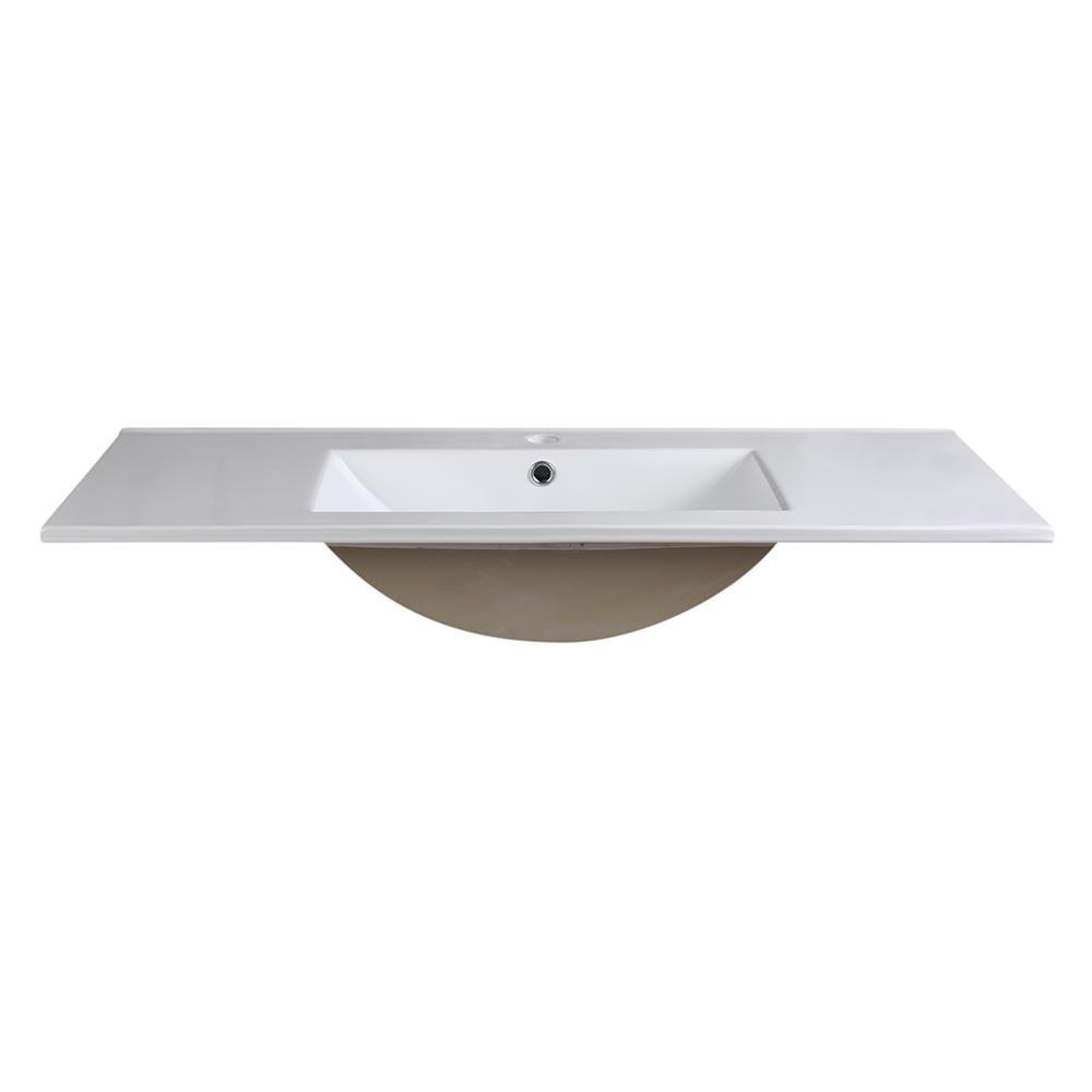 Fresca Allier 18.25'' White Ceramic Rectangular Bathroom Sink with Overflow