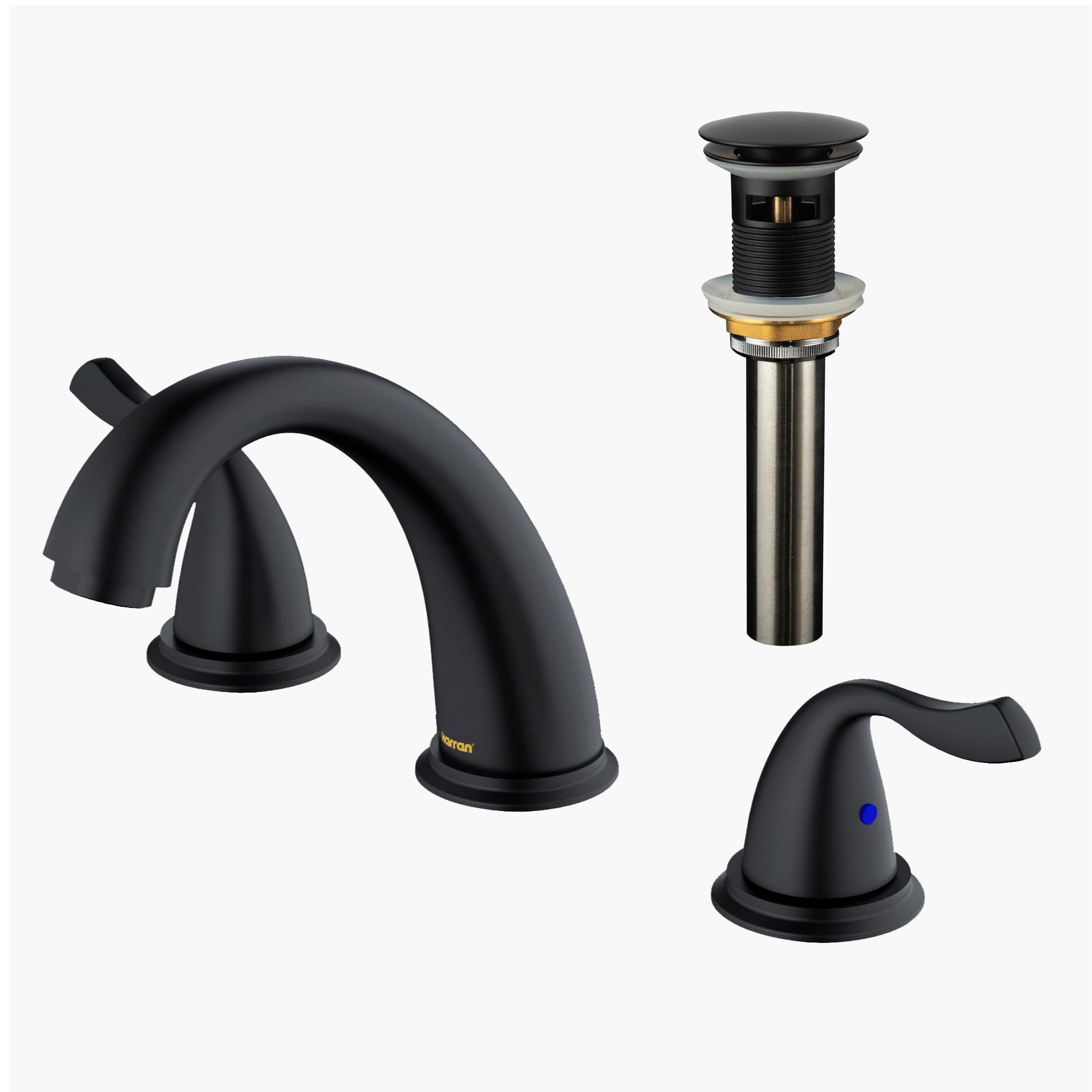 Karran Fulham 8 In. Widespread 2-Handle Bathroom Faucet With Matching Pop-up Drain