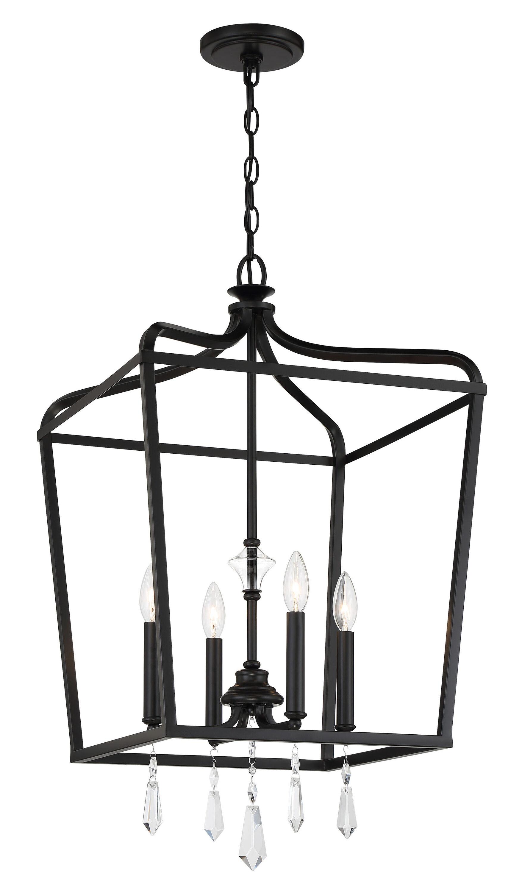 4 - Light Dimmable Lantern Geometric Chandelier
