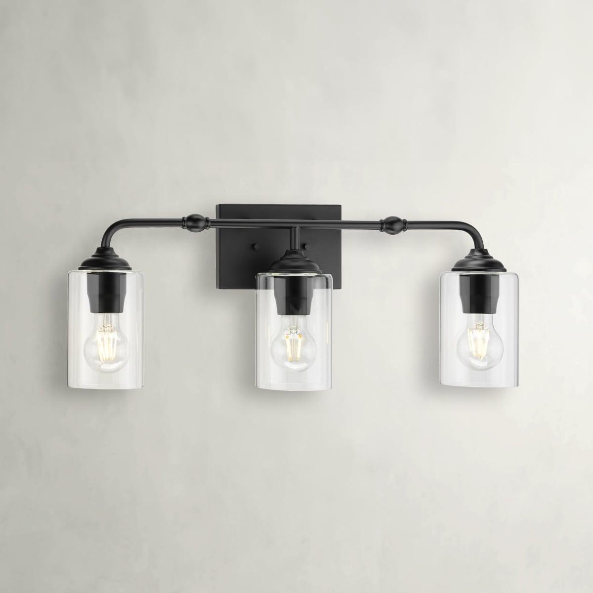 Avec 23.5 in. 3-Light Matte Black Luxe Vanity Light