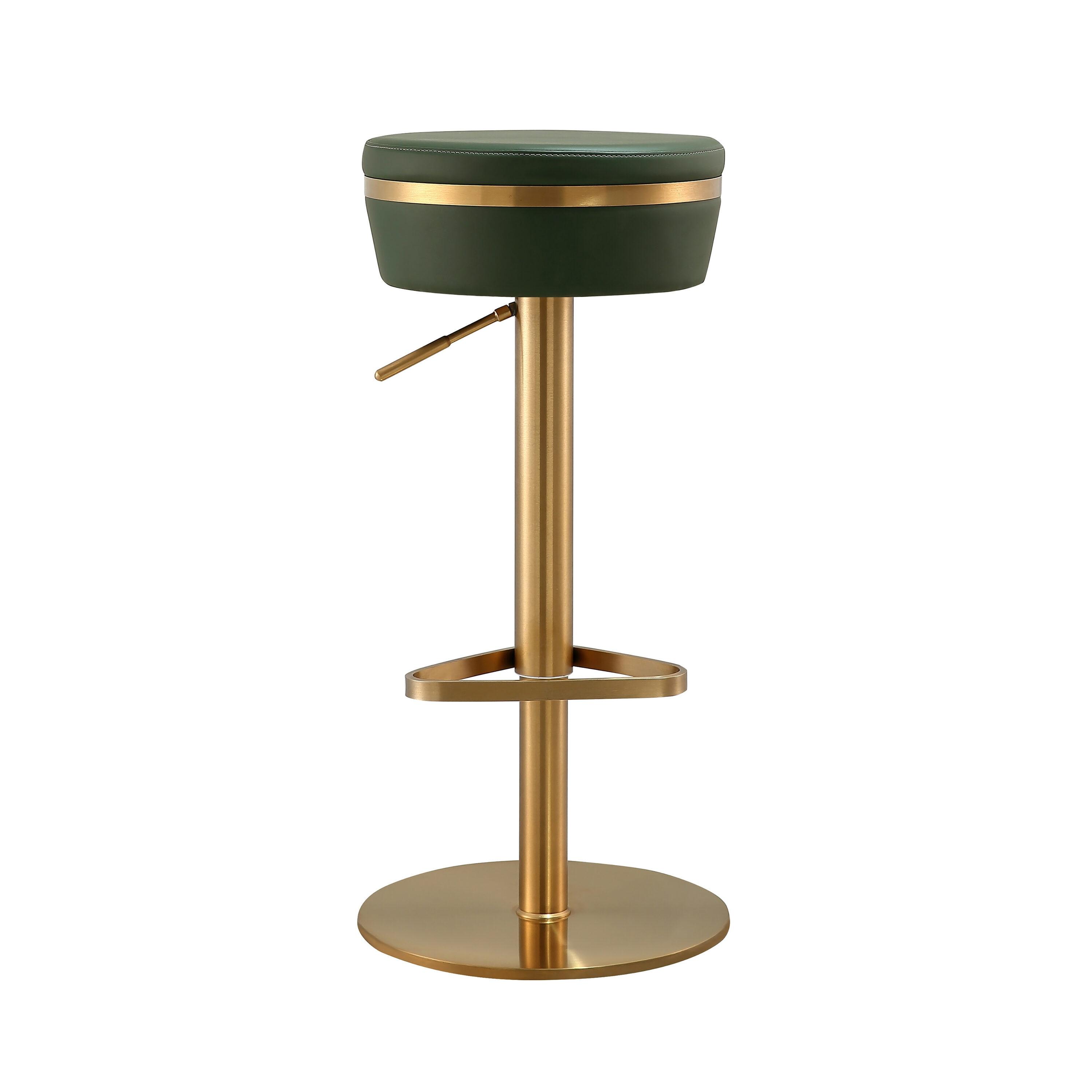 Astro Performance Vegan Leather Adjustable Stool Green Adjustable