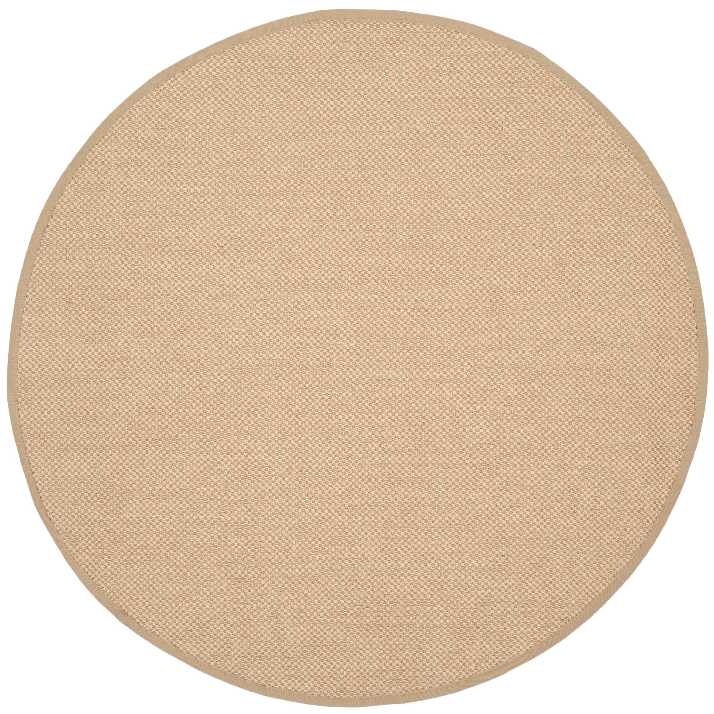 Natural Fiber NF141 Power Loomed Indoor Area Rug - Maize/Linen - 4' Round - Safavieh.